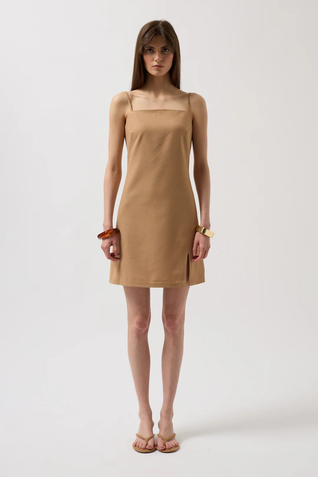 Zimt Kleid Beigegold