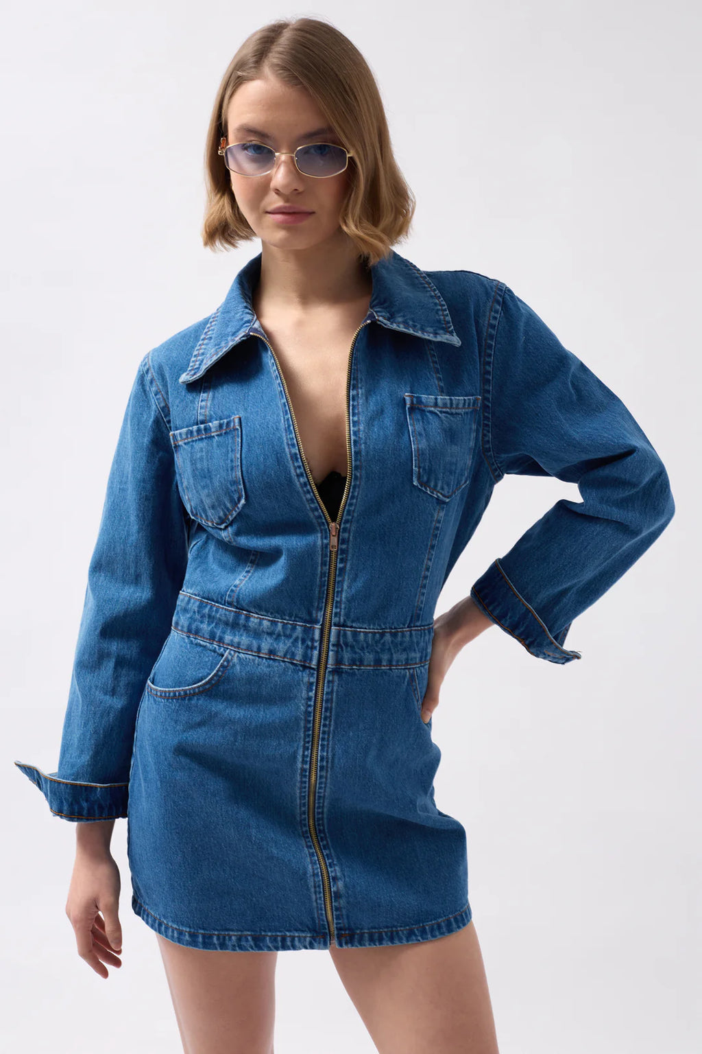 Tempo Kleid Denimblau