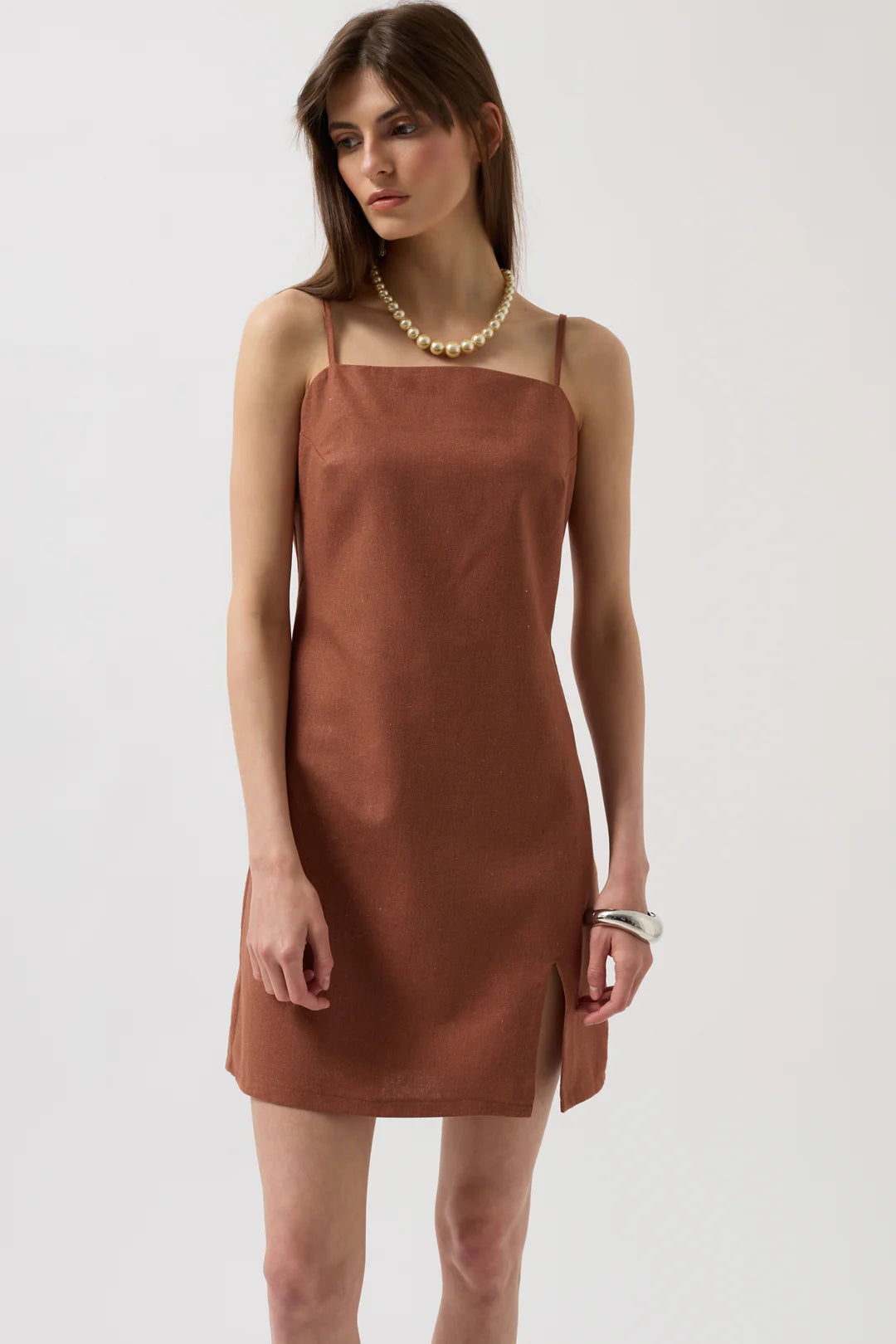 Zimt Kleid Espressobraun