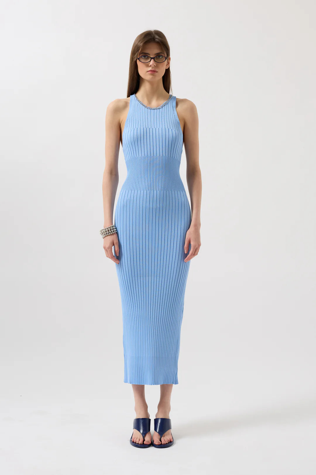 Strom Kleid Blau