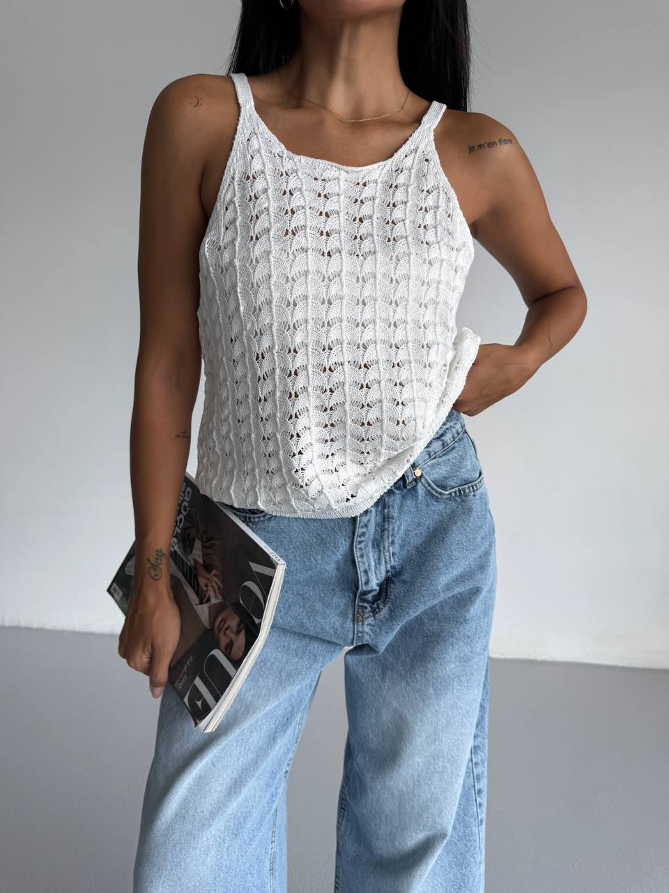 Strickbluse mit Trägern
