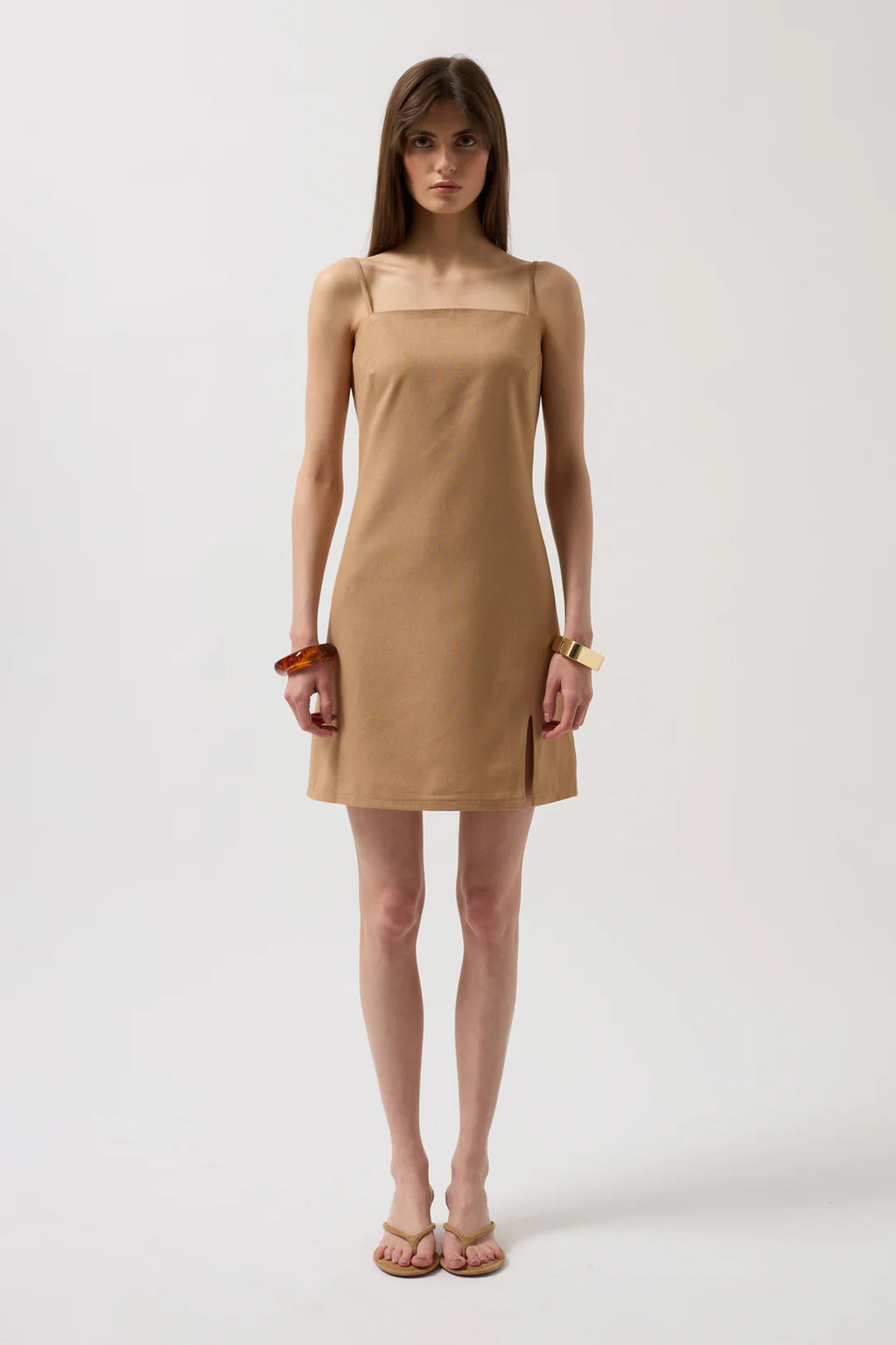 Zimt Kleid Beigegold