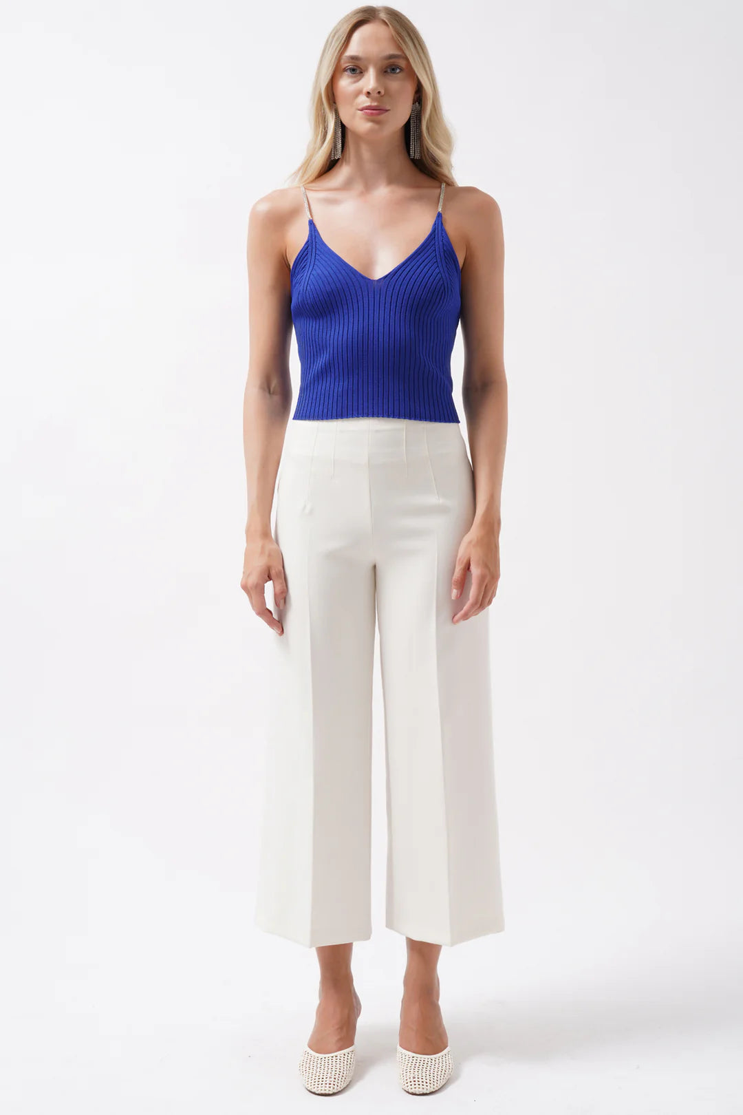 Schein Bluse Königsblau