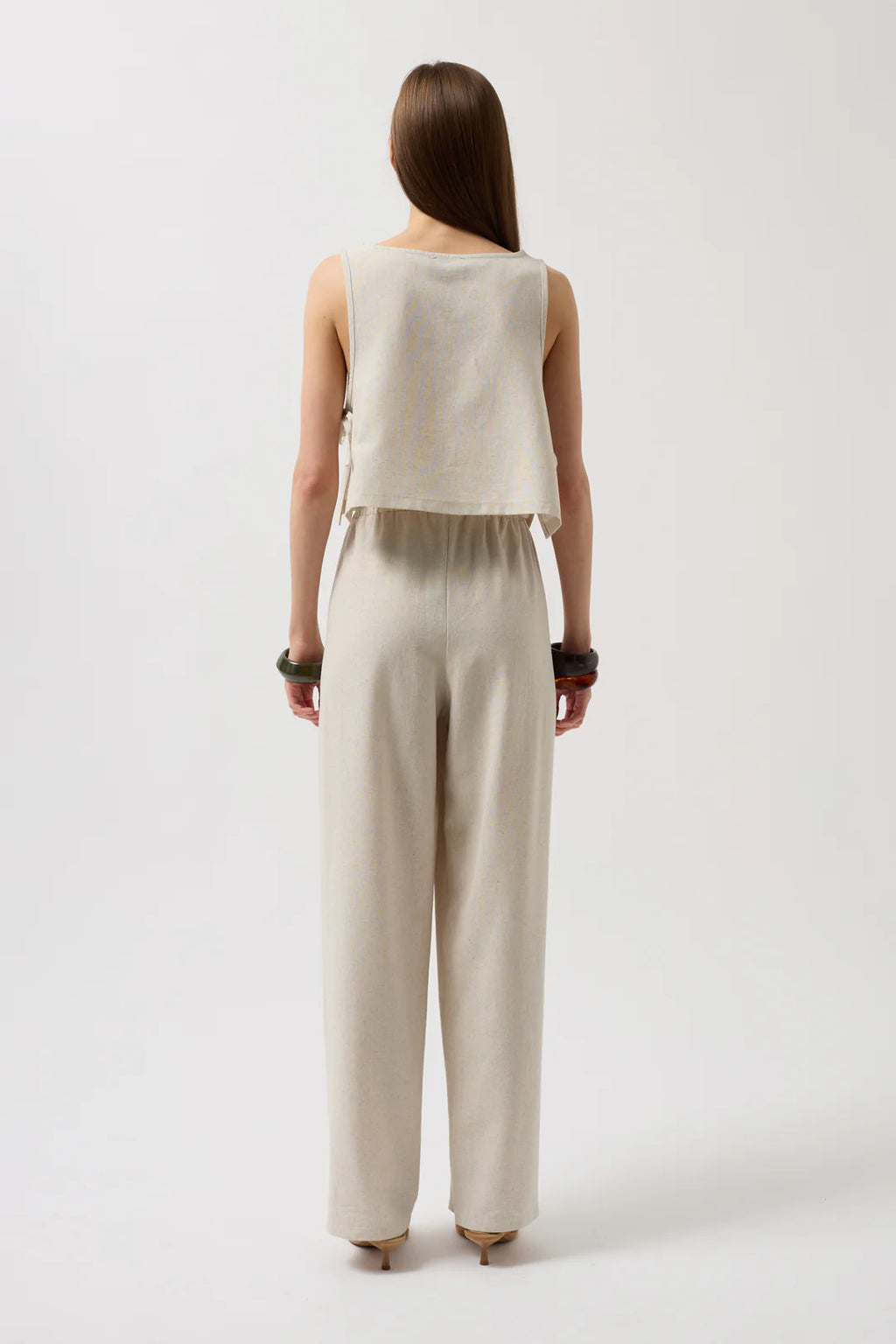 Farnblatt Hose Beige