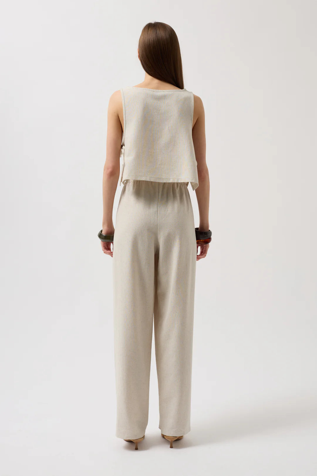Farnblatt Hose Beige