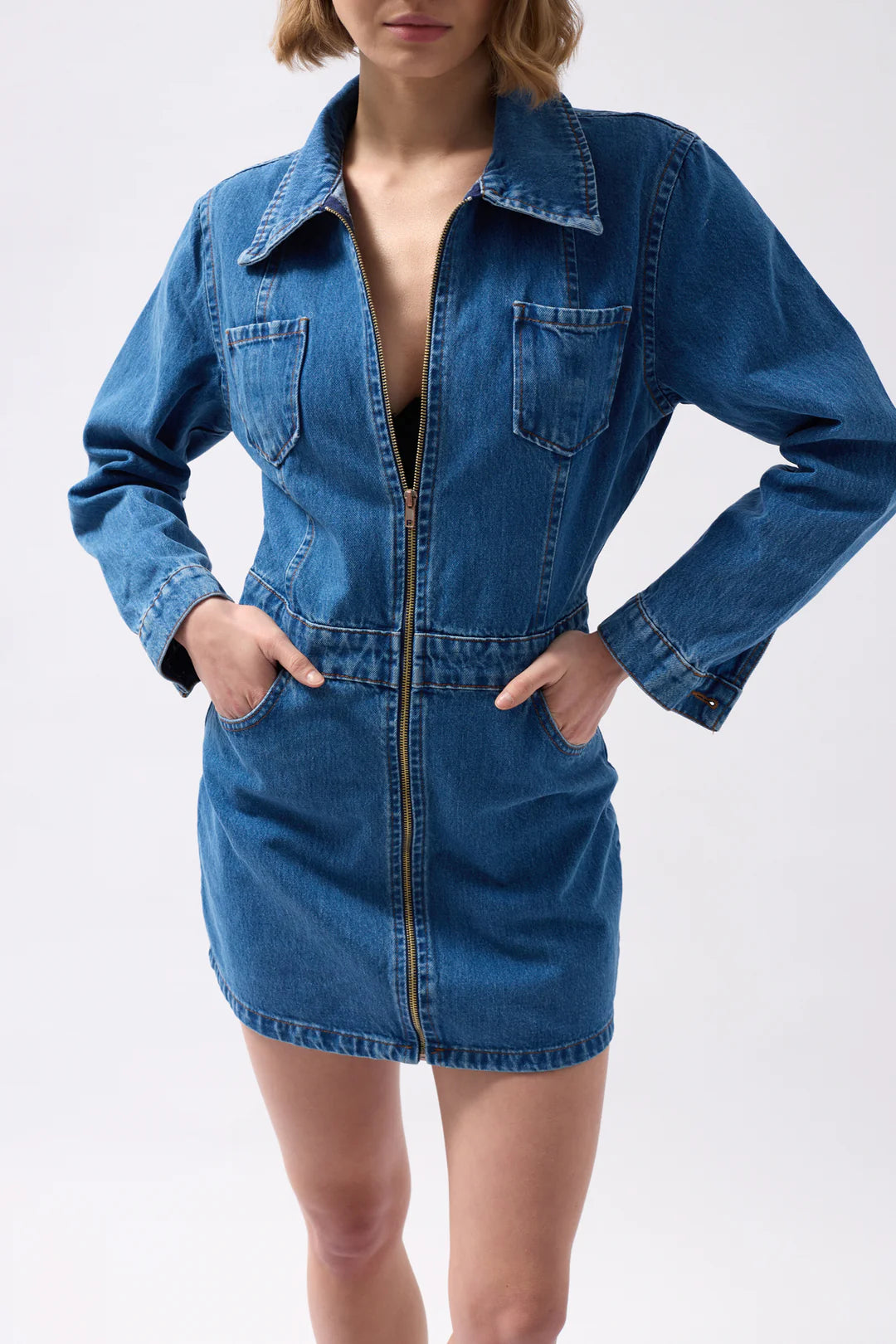 Tempo Kleid Denimblau