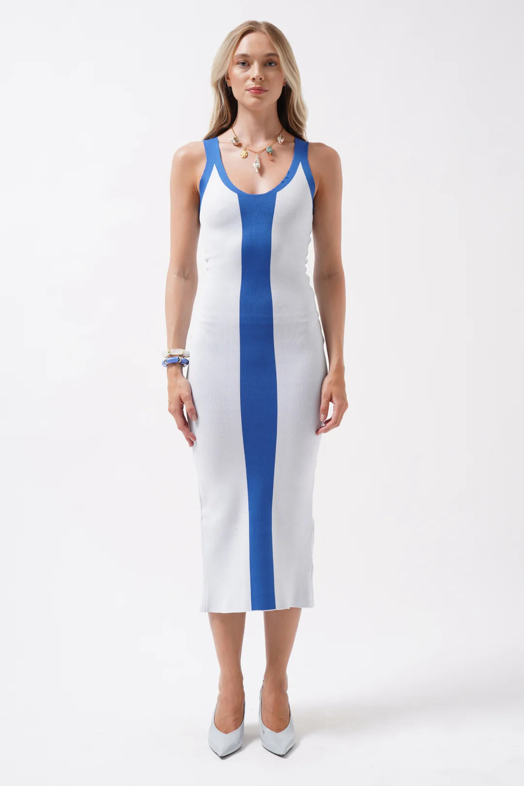 Duo Kleid Blauweiß