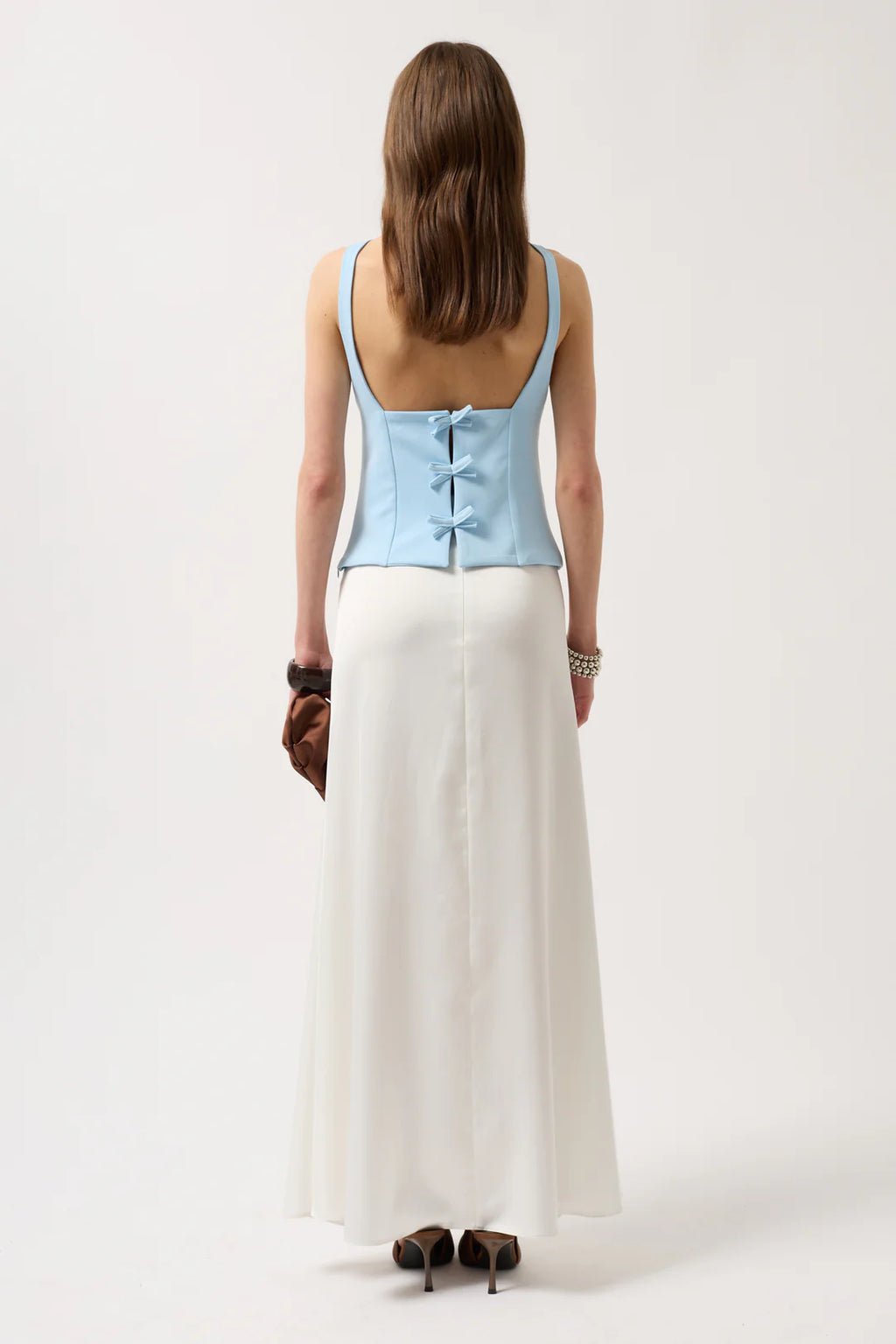 Rückblick Bluse Himmelblau