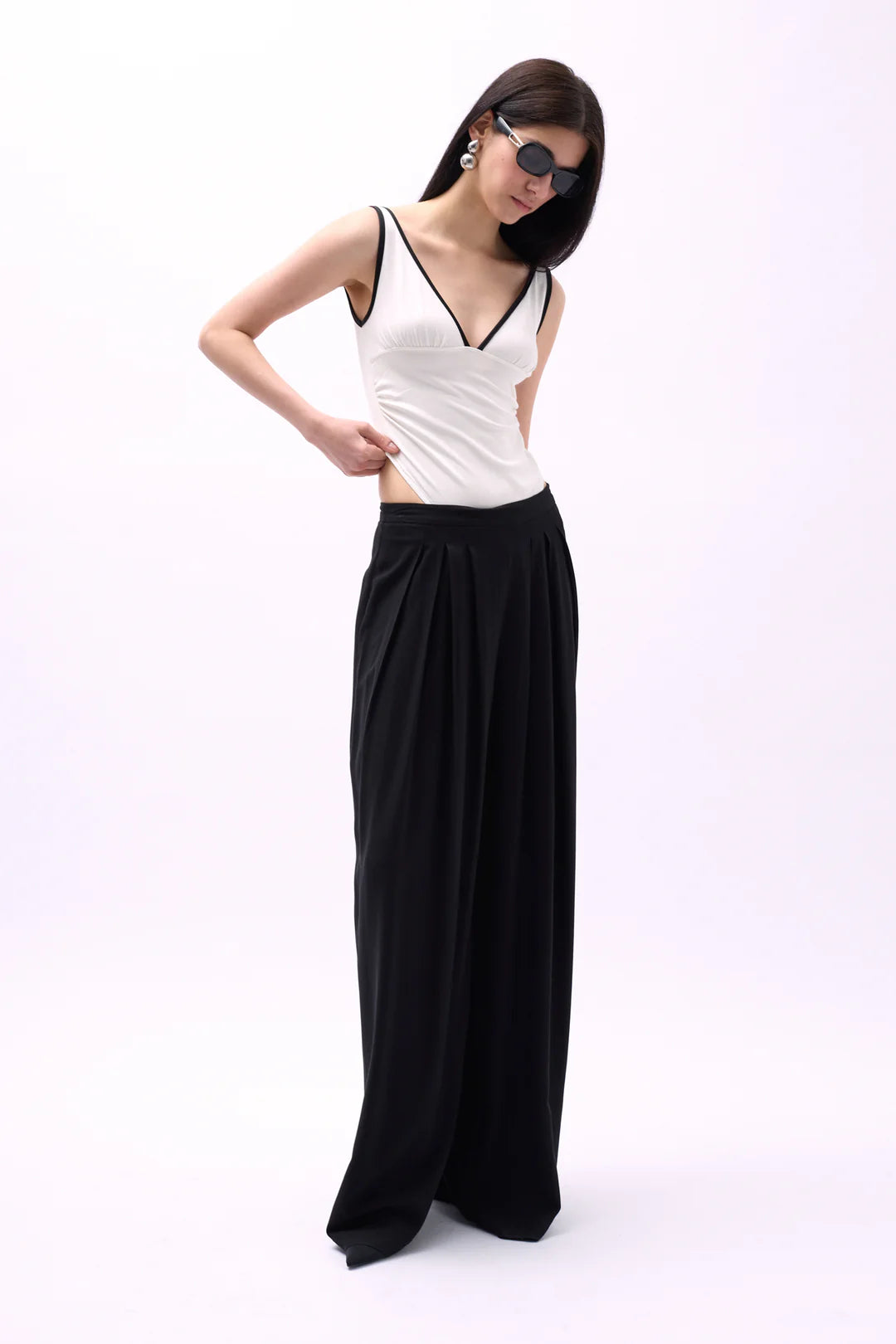 Piping Bluse Eierschale