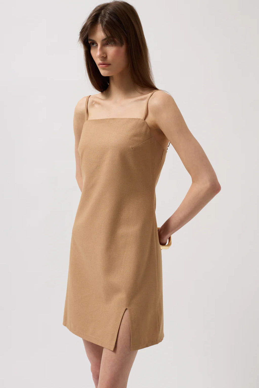 Zimt Kleid Beigegold