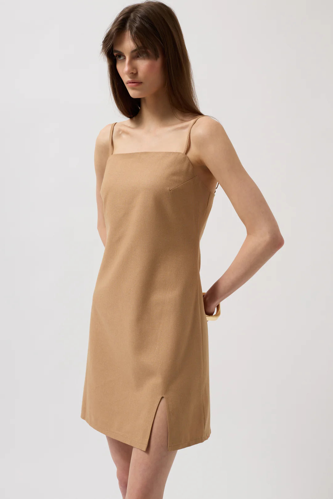 Zimt Kleid Beigegold