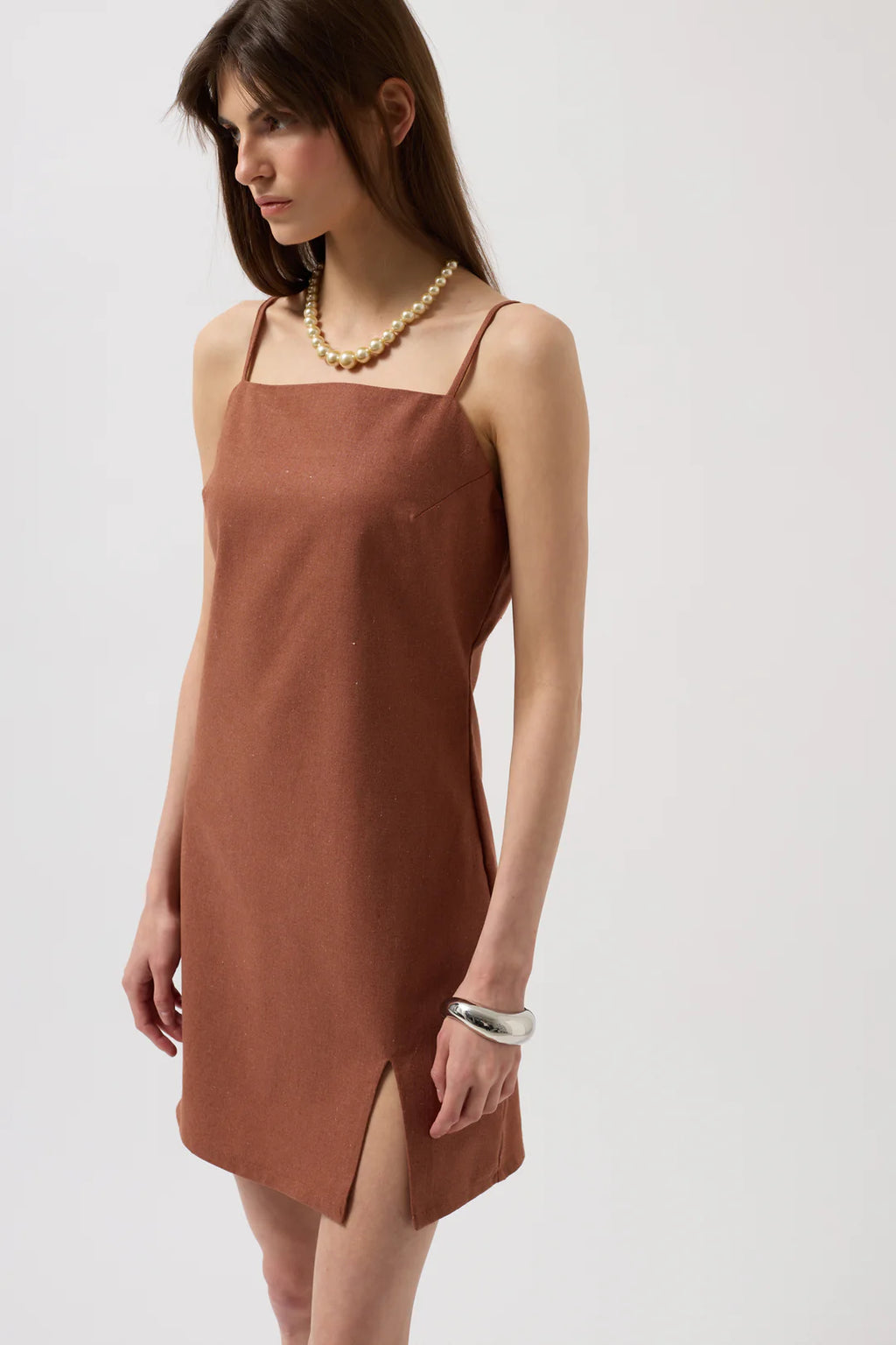 Zimt Kleid Espressobraun