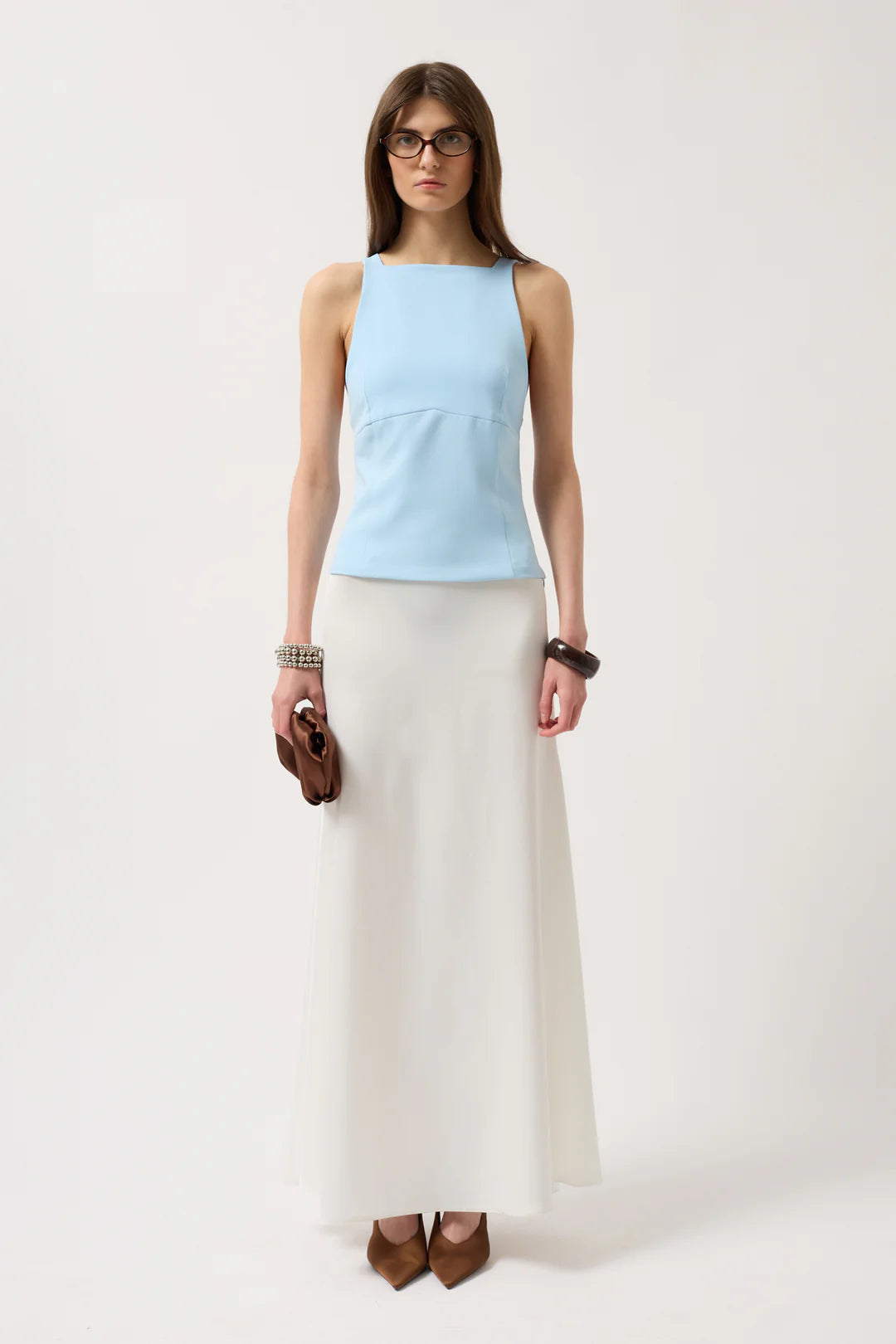 Rückblick Bluse Himmelblau