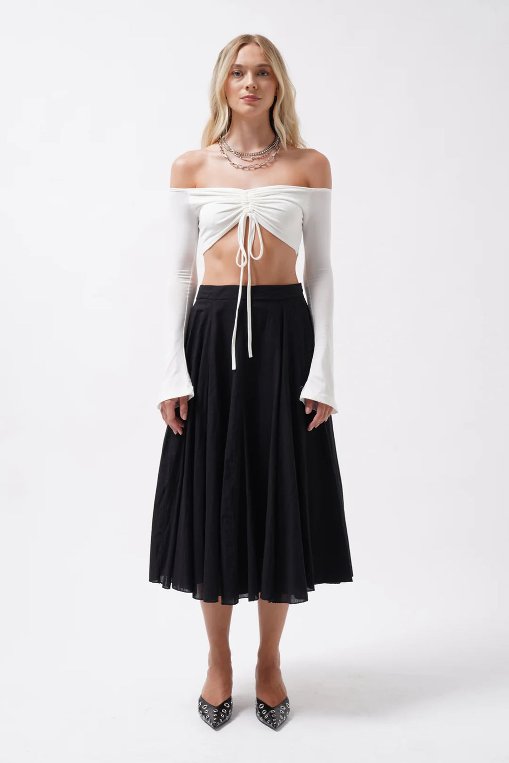 Flamme Bluse Perlweiß
