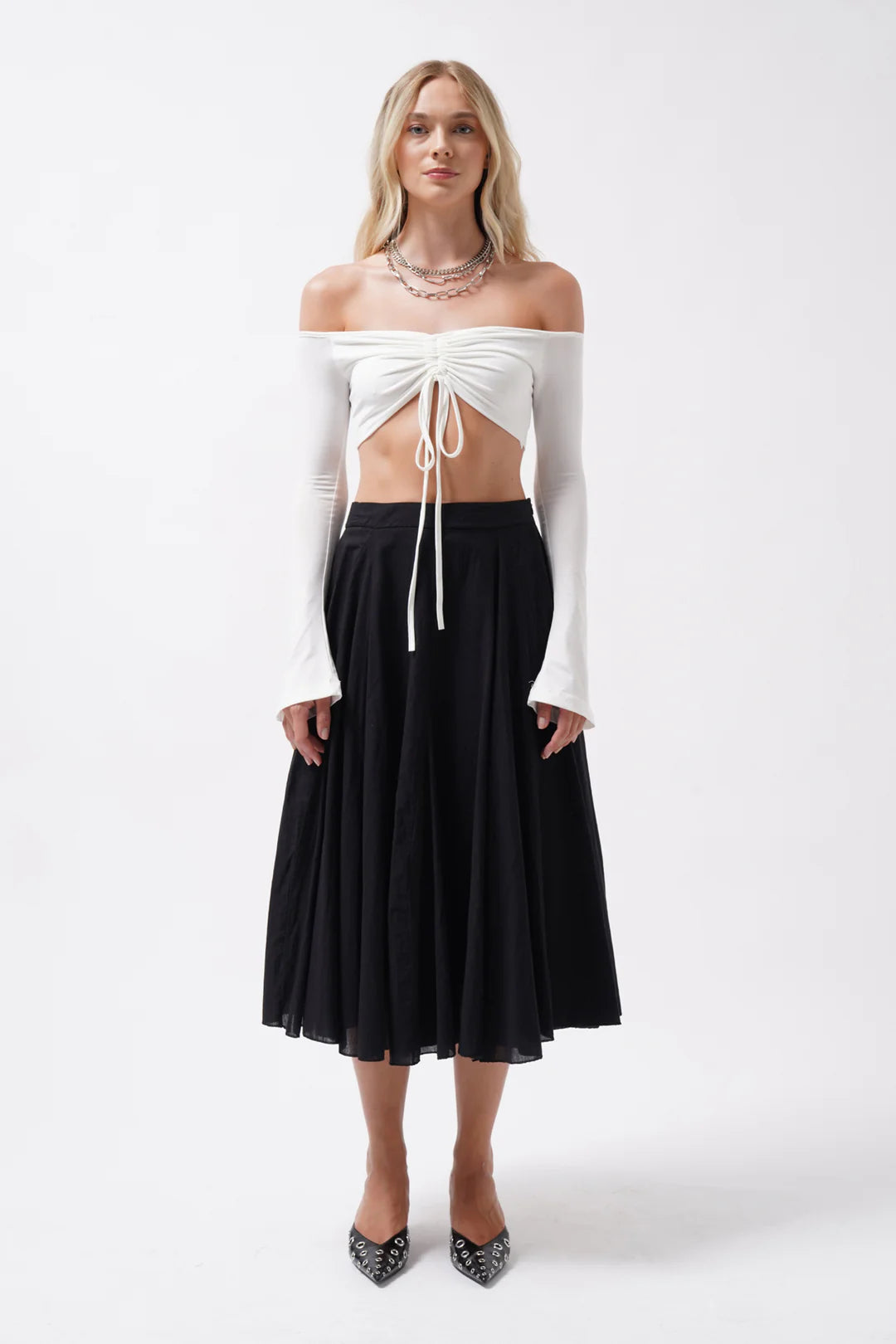 Flamme Bluse Perlweiß