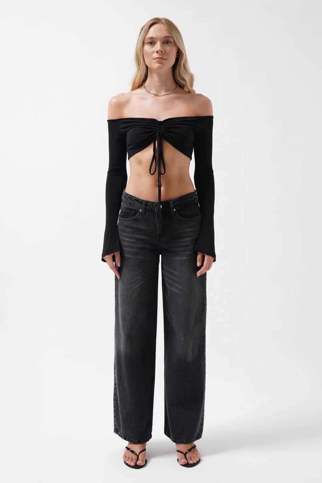 Flamme Bluse Nachtschwarz
