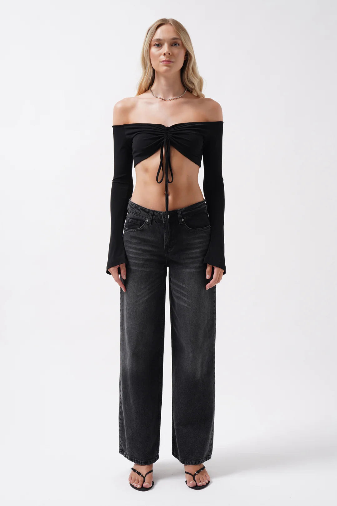 Flamme Bluse Nachtschwarz