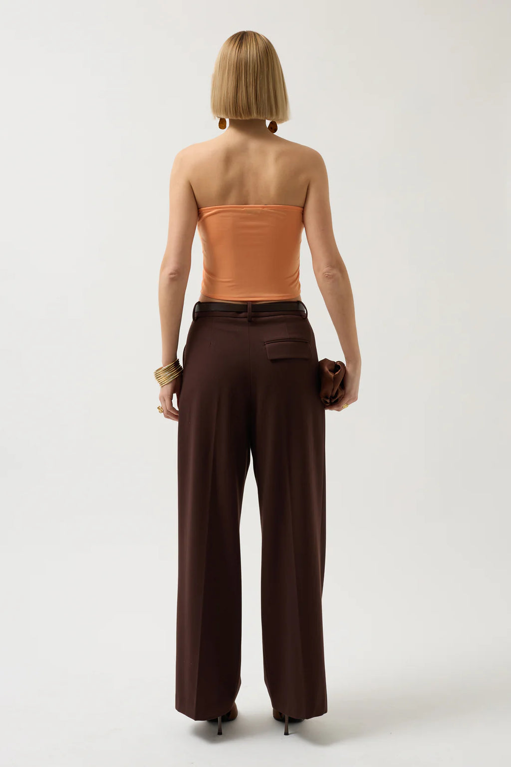 Knoten Bluse Orange