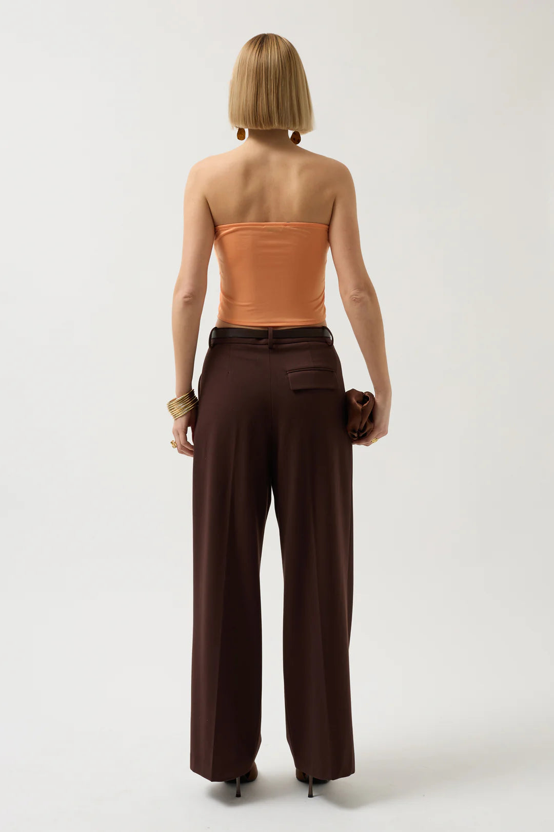 Knoten Bluse Orange