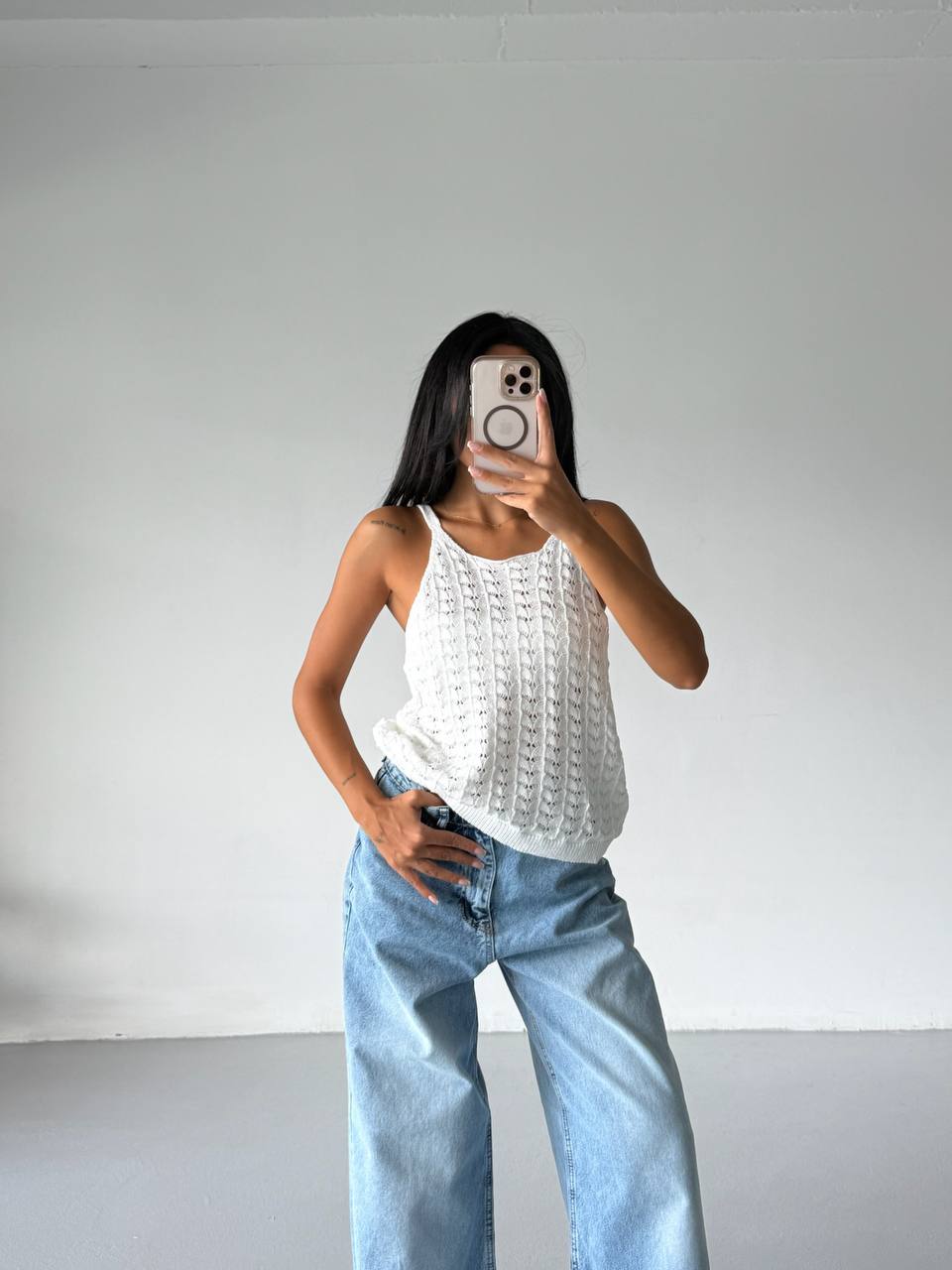Strickbluse mit Trägern