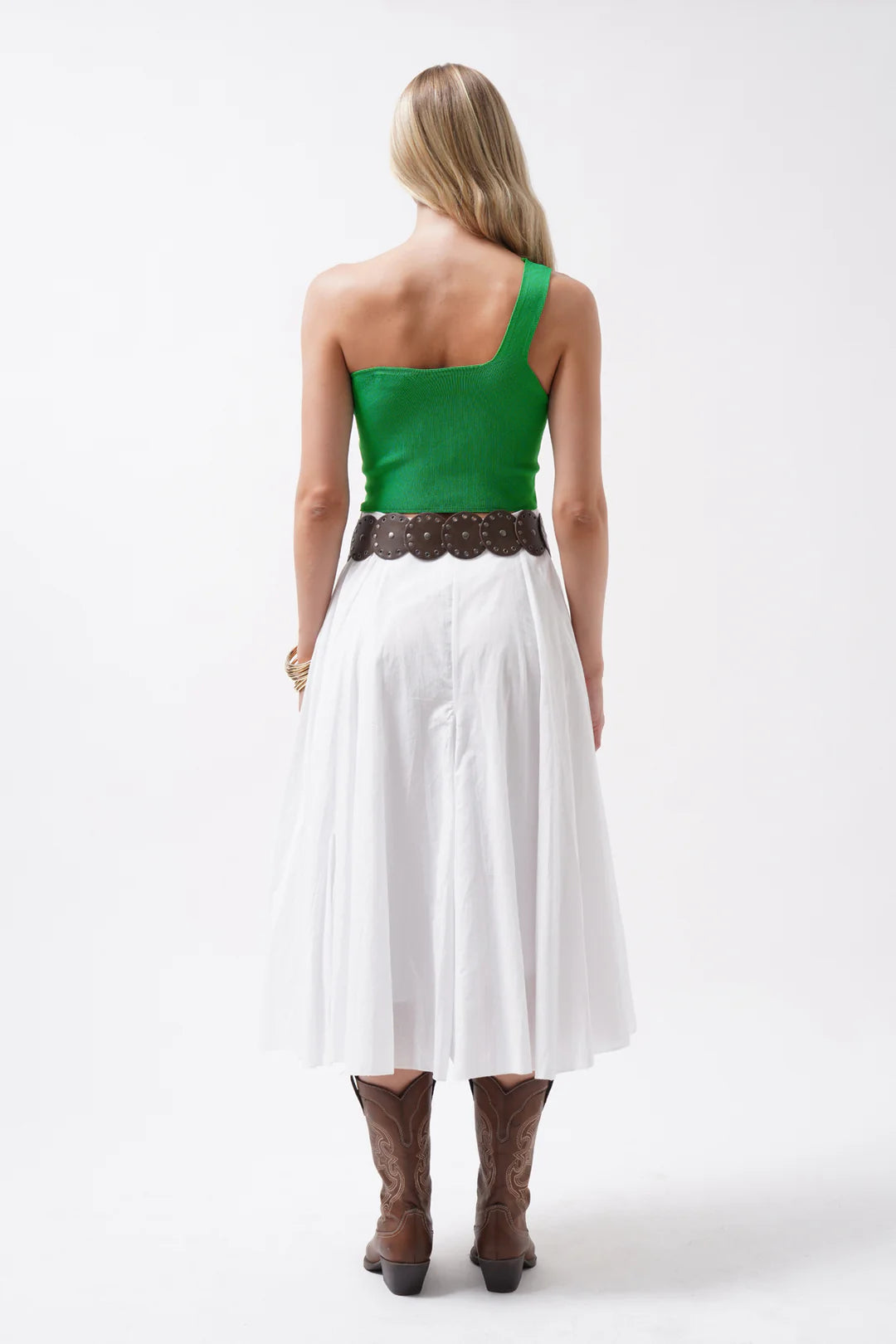 Schwelle Crop Bluse Smaragdgrün