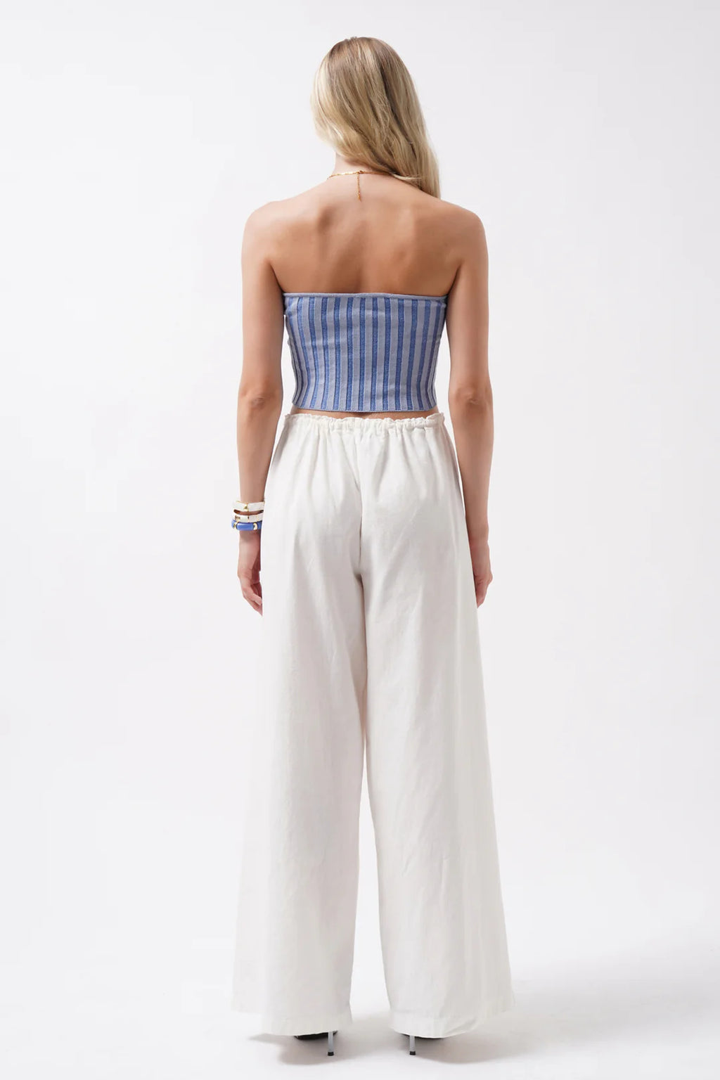 Streifen Crop Grau