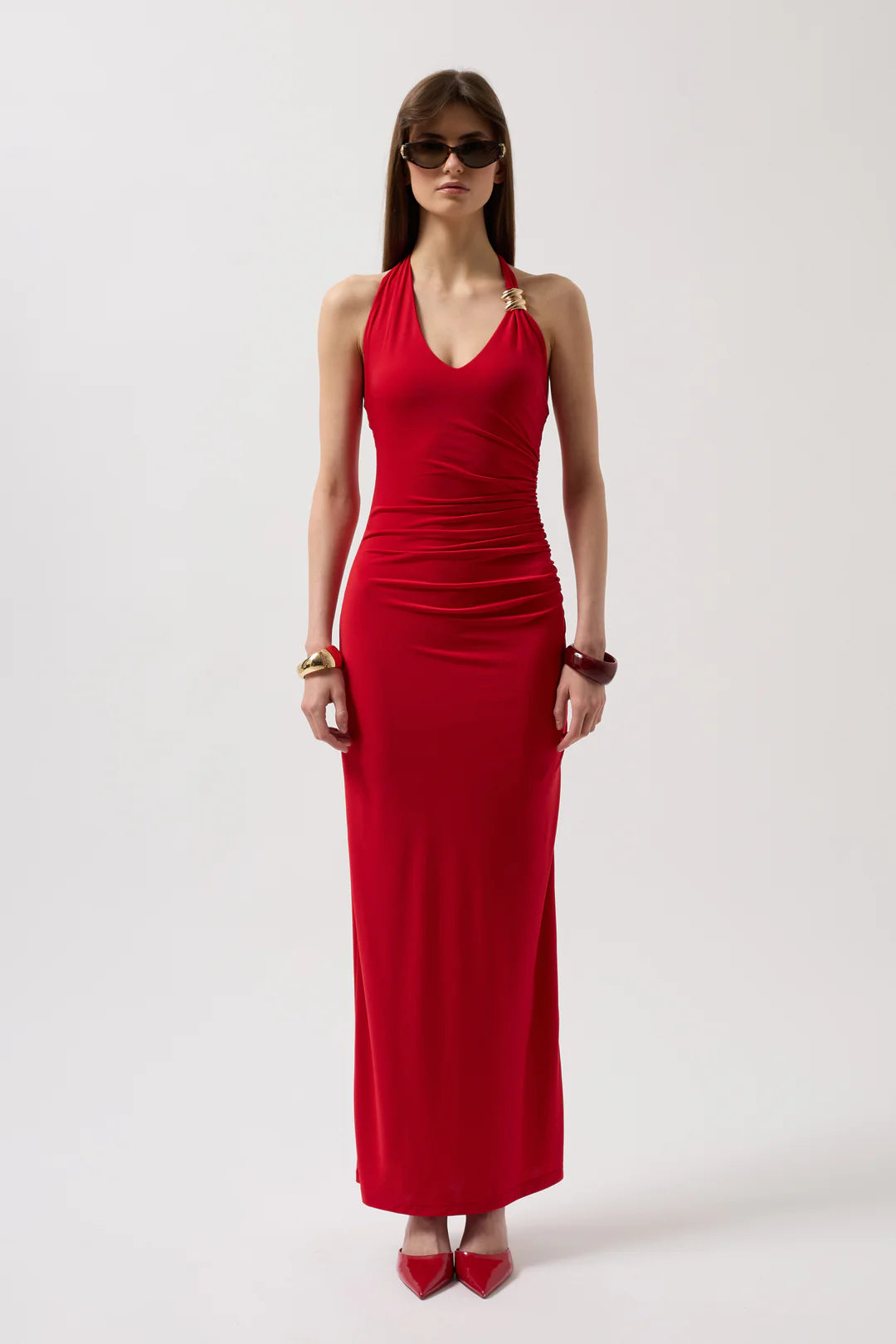Glut Kleid Karminrot