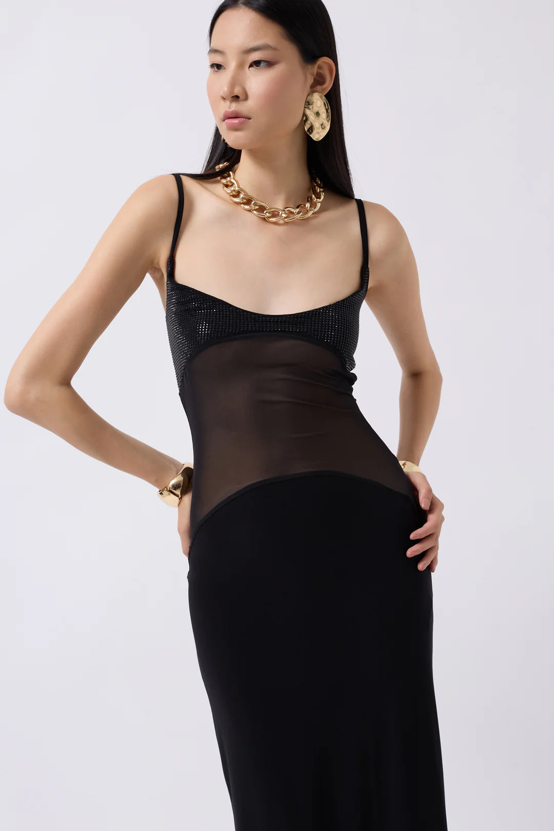 Illusion Kleid Mystikschwarz