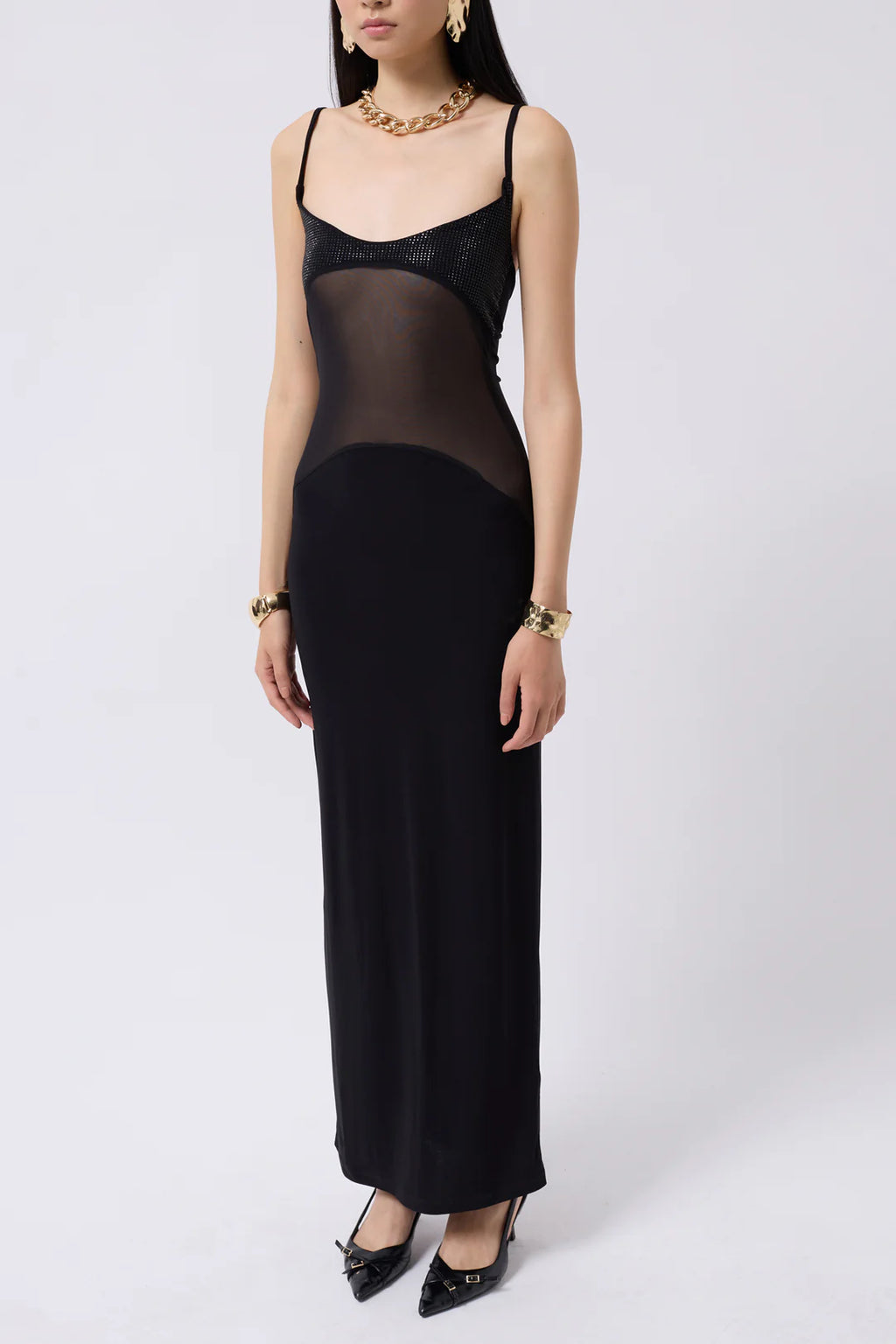 Illusion Kleid Mystikschwarz