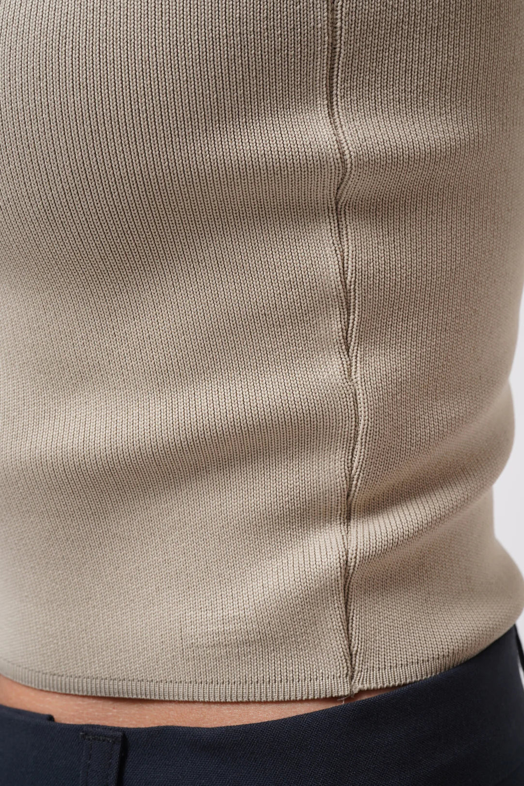 Schwelle Crop Bluse Sandbeige
