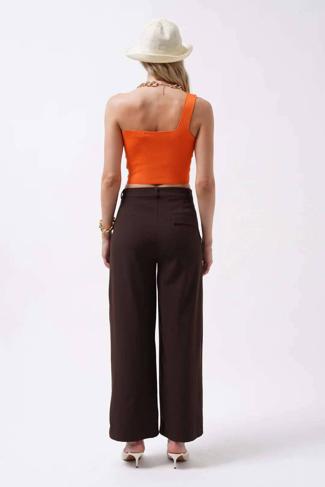 Schwelle Crop Bluse Mandarinenorange