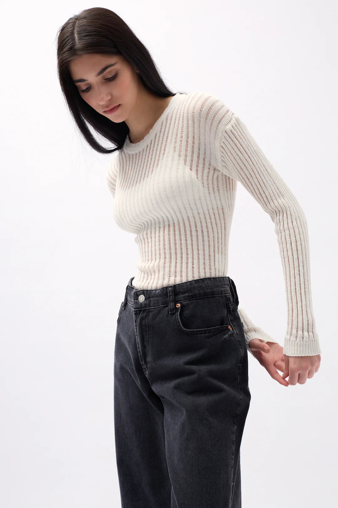 Hauchleicht Bluse Cremeweiß