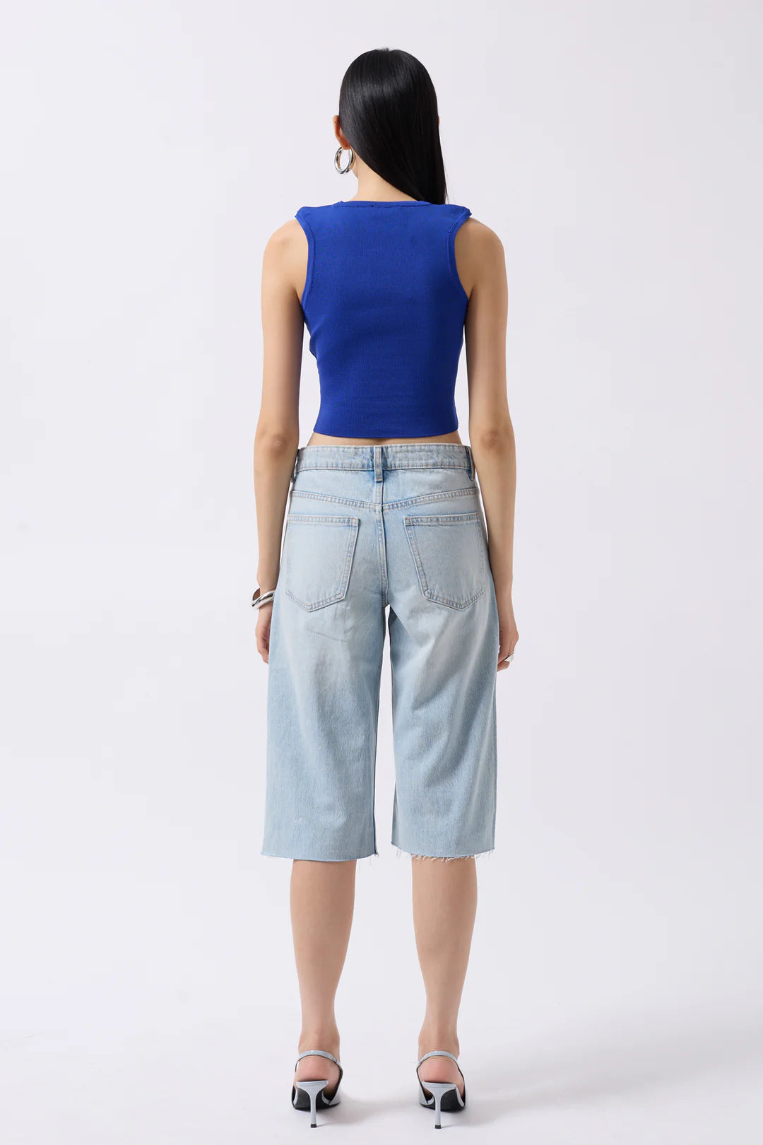Schlitz Bluse Dunkelblau