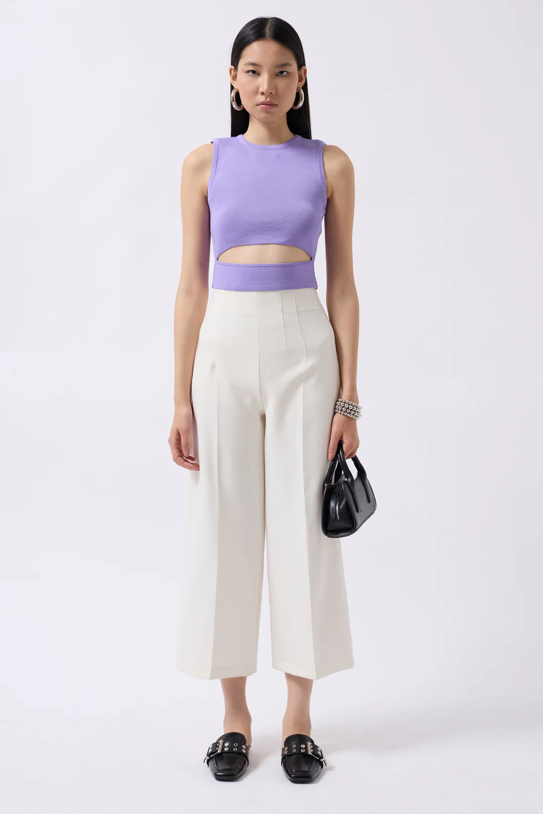 Schlitz Bluse Lila