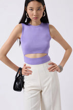 Schlitz Bluse Lila