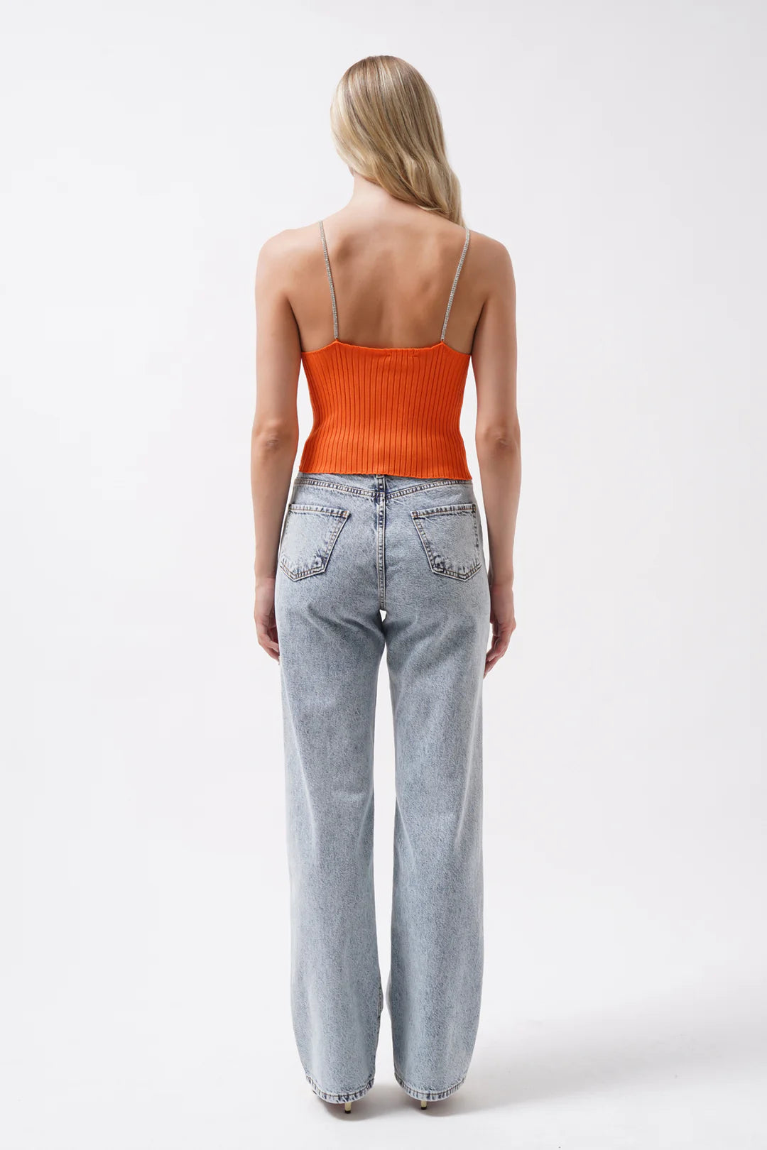 Schein Bluse Orange