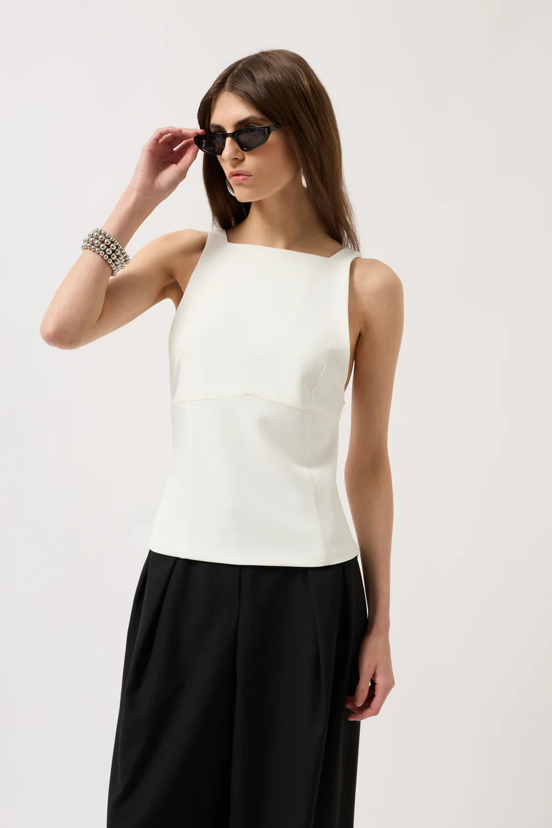 Rückblick Bluse Elfenbeinweiß