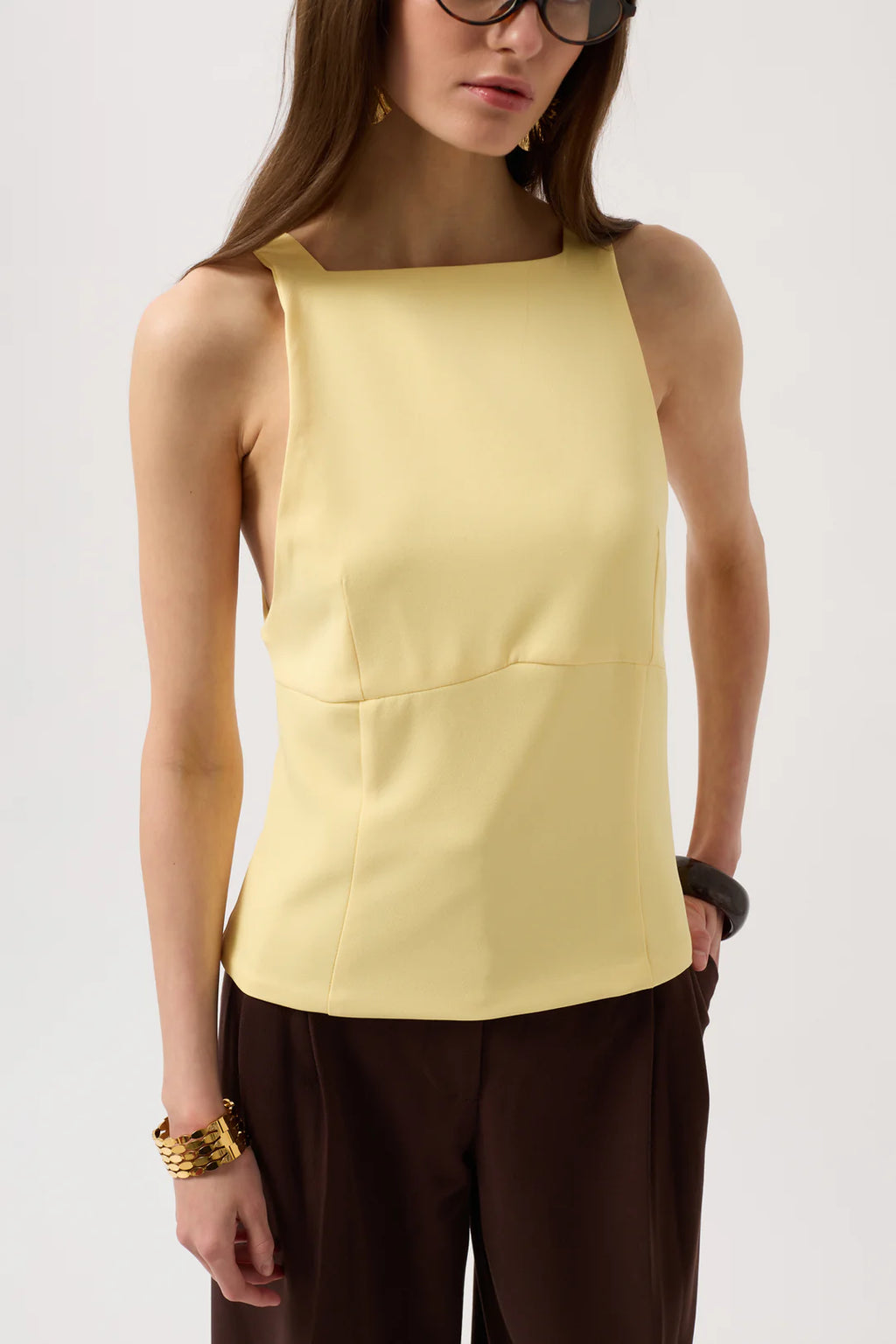 Rückblick Bluse Vanillegelb