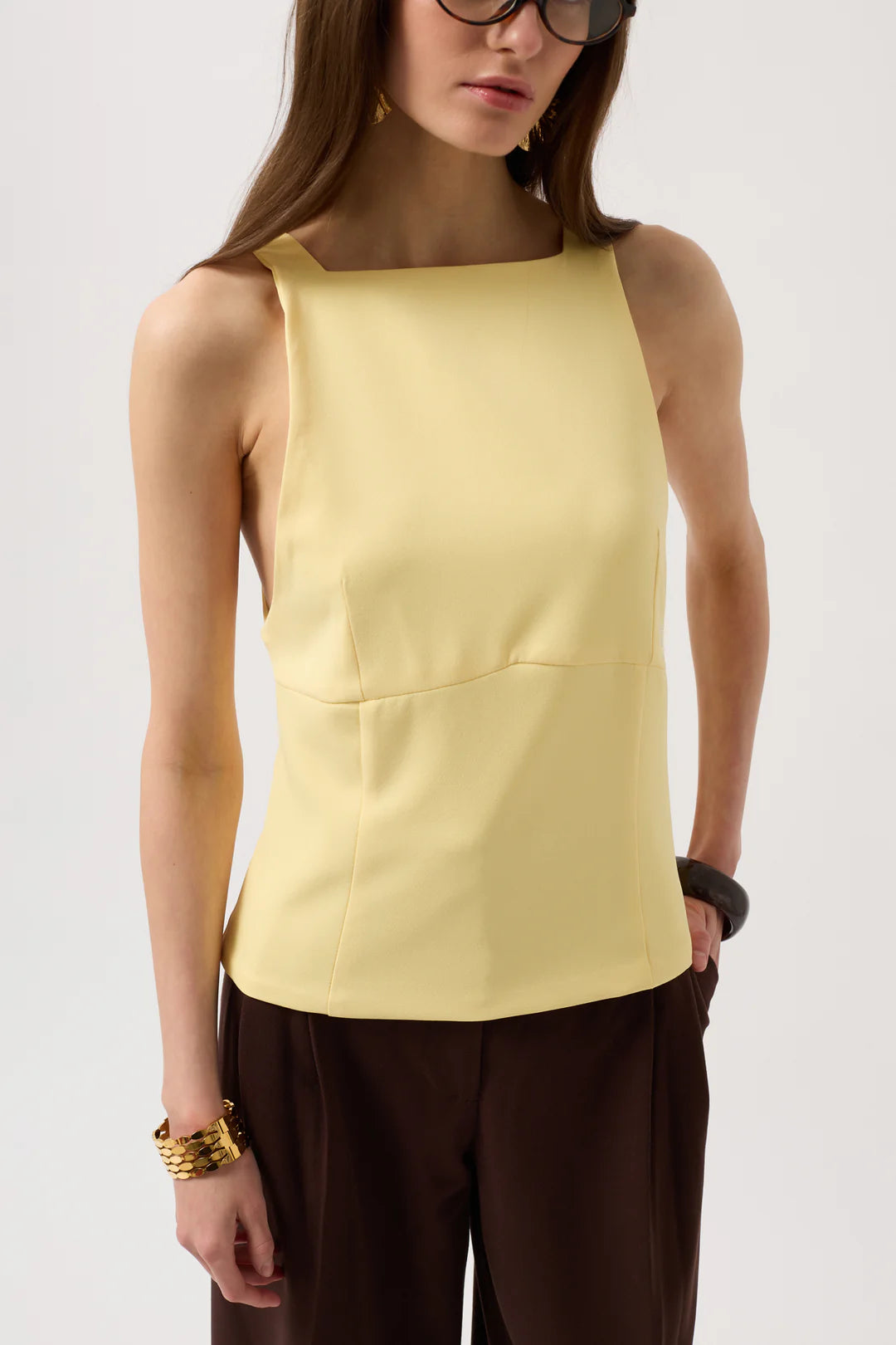 Rückblick Bluse Vanillegelb