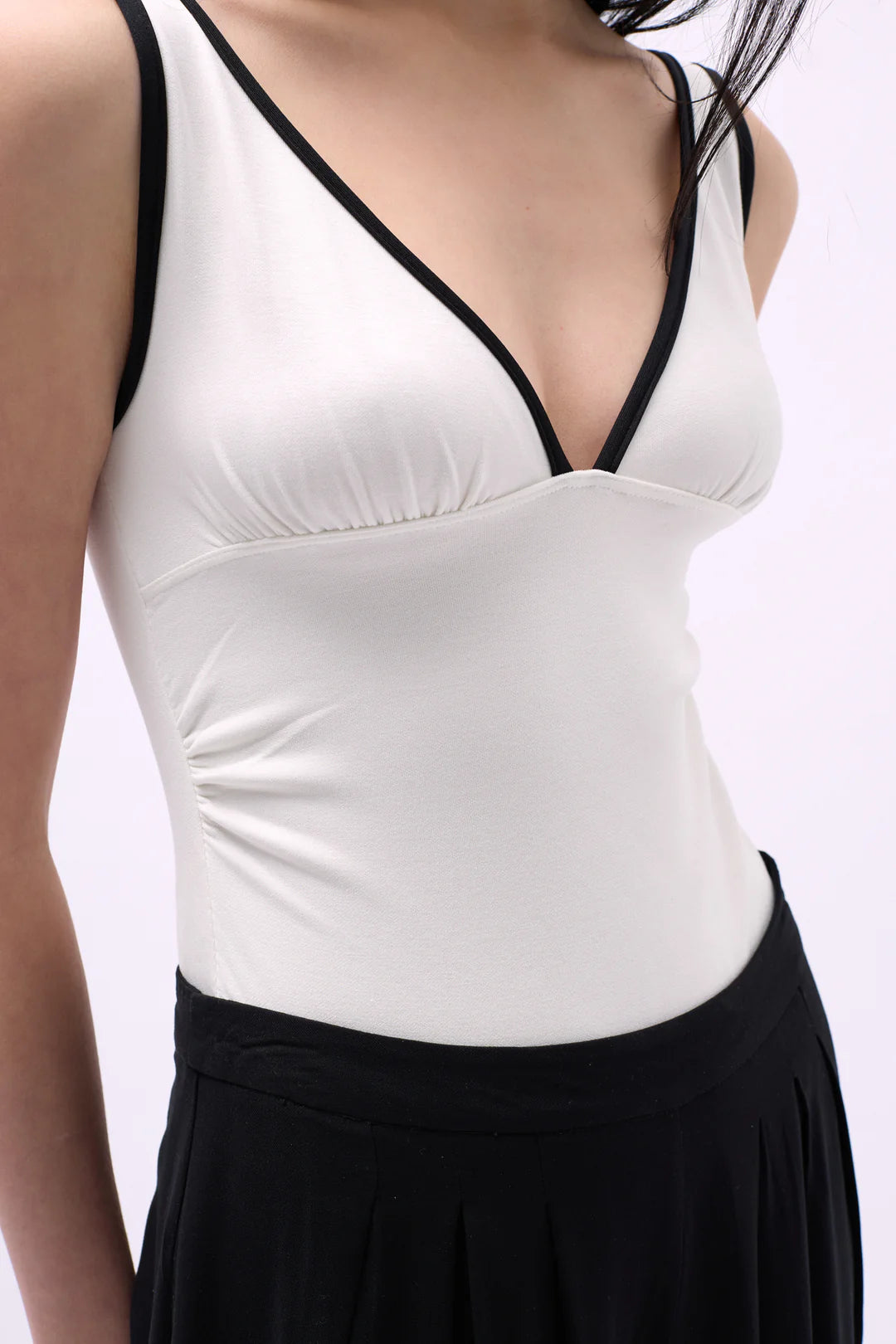 Piping Bluse Eierschale