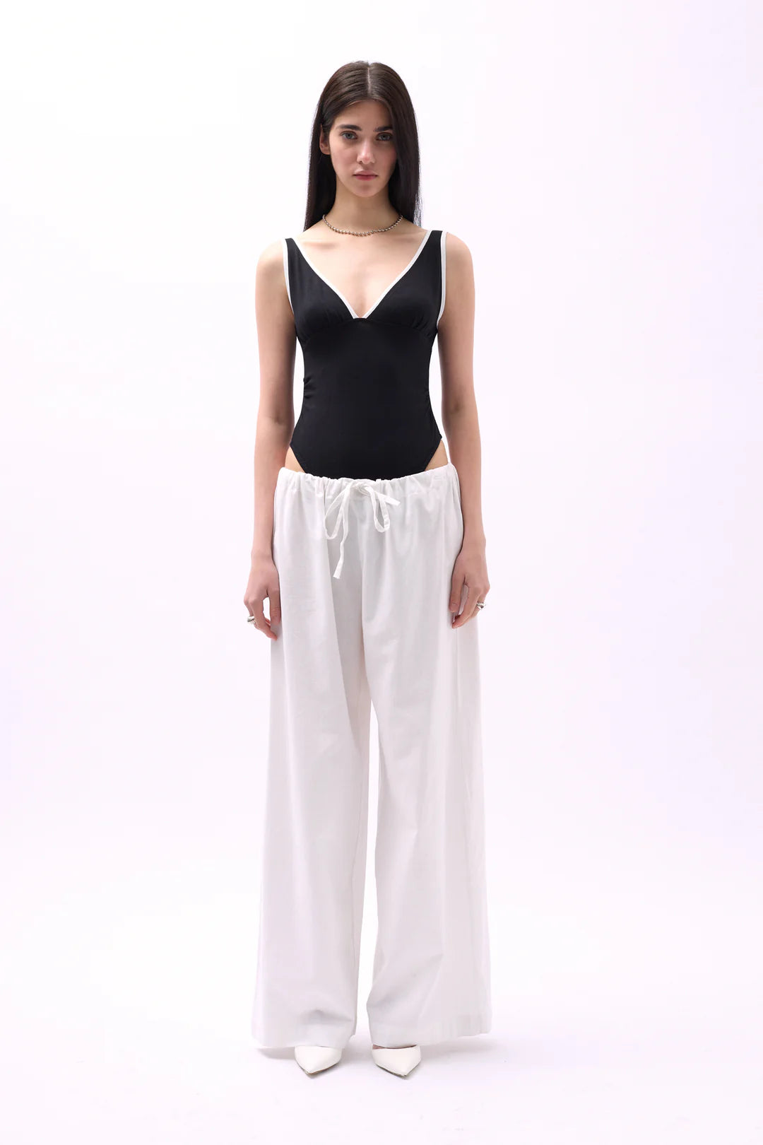 Piping Bluse SchwarzWeiß