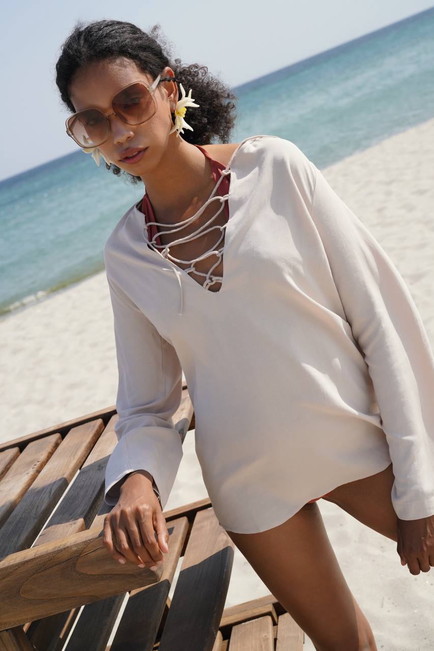 Seesand Bluse Sandbeige