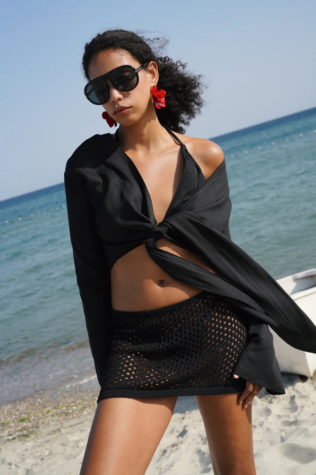 Meer Crop Schwarz