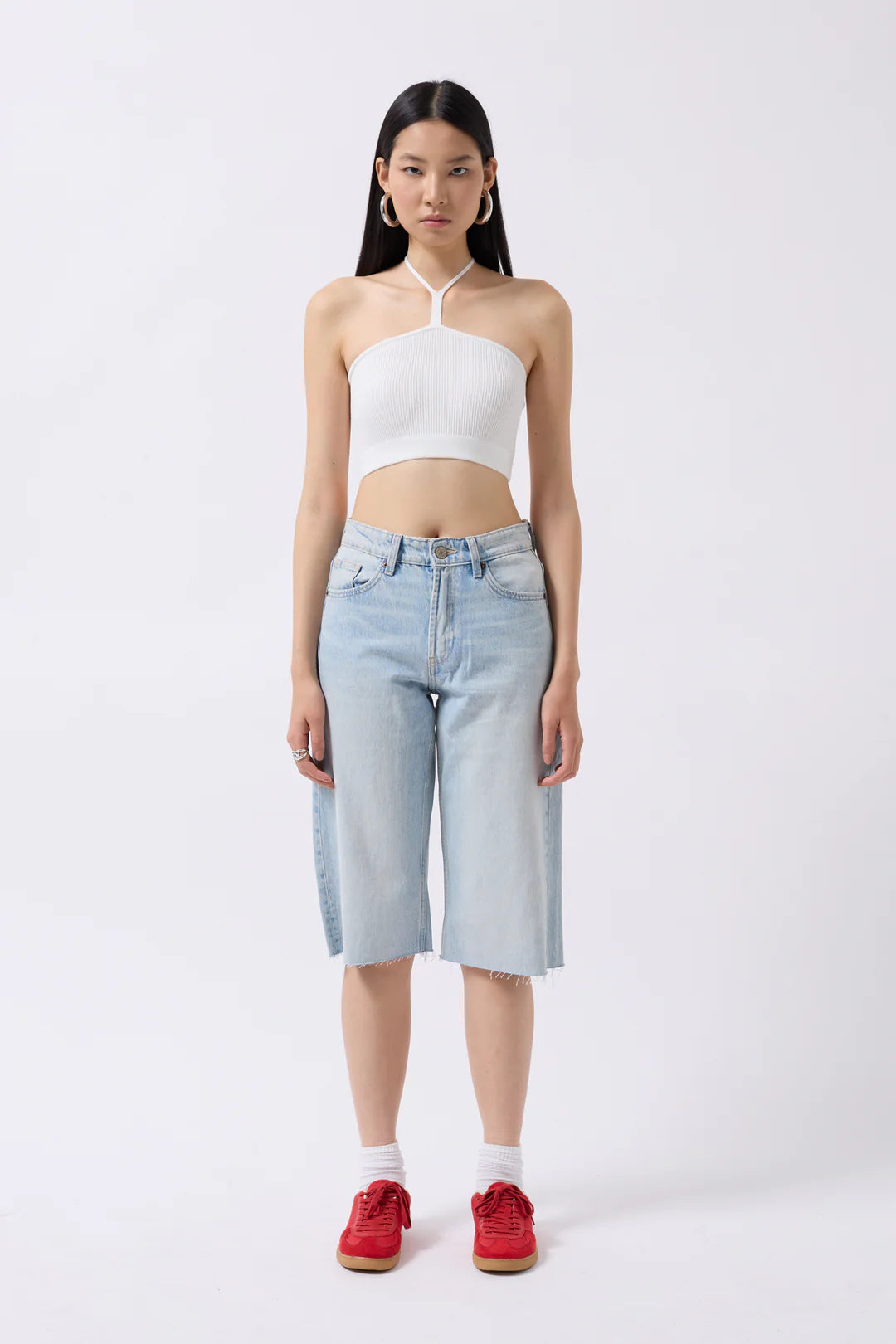 Schlitz Crop Weiß