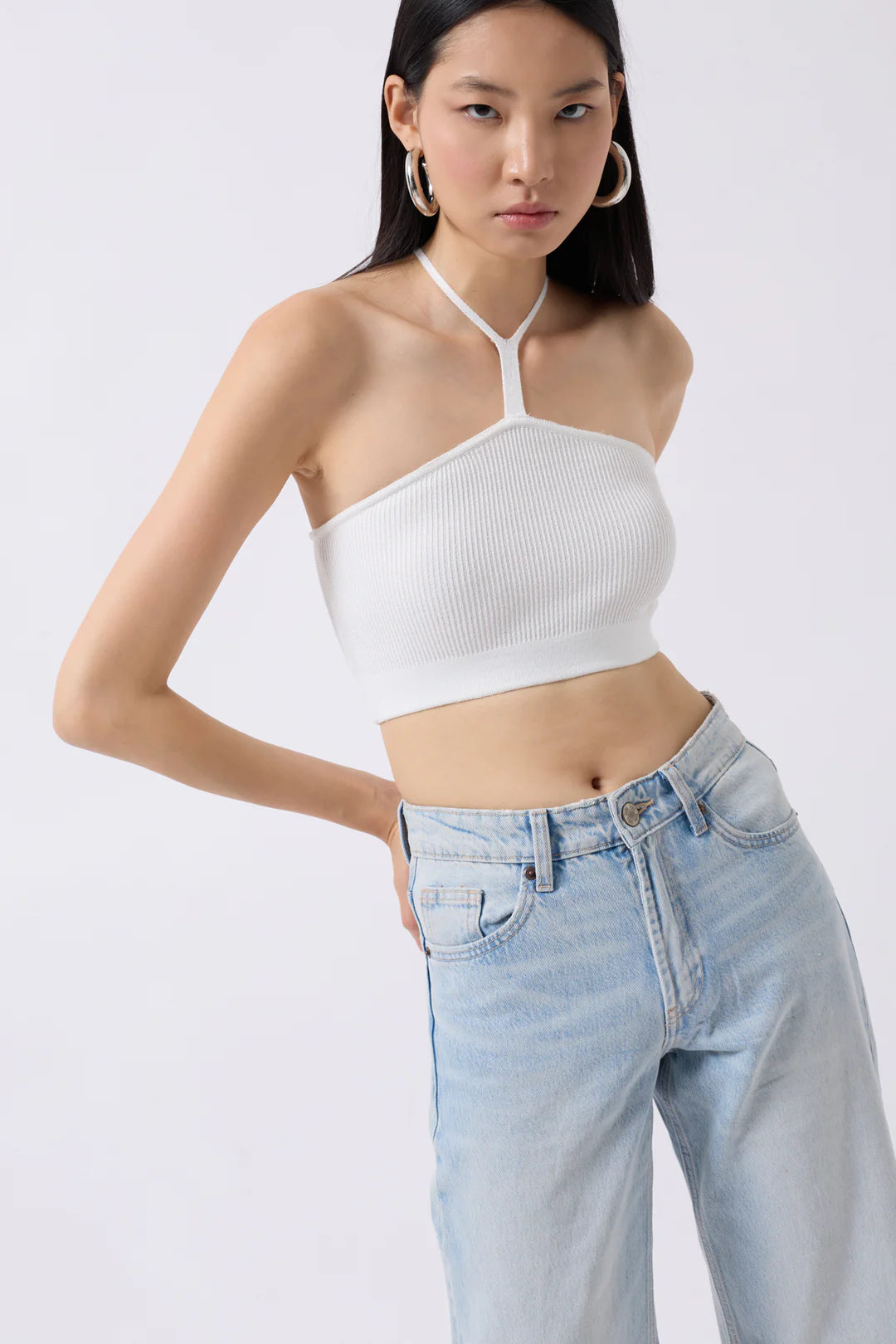 Schlitz Crop Weiß