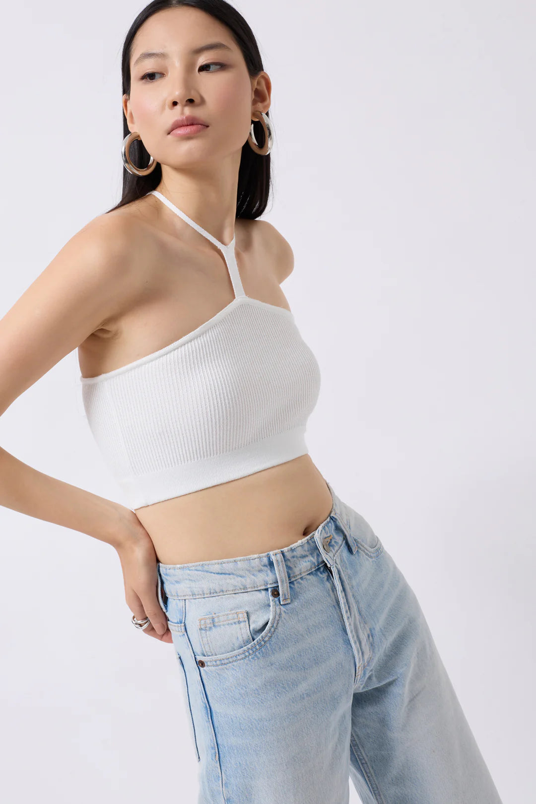 Schlitz Crop Weiß