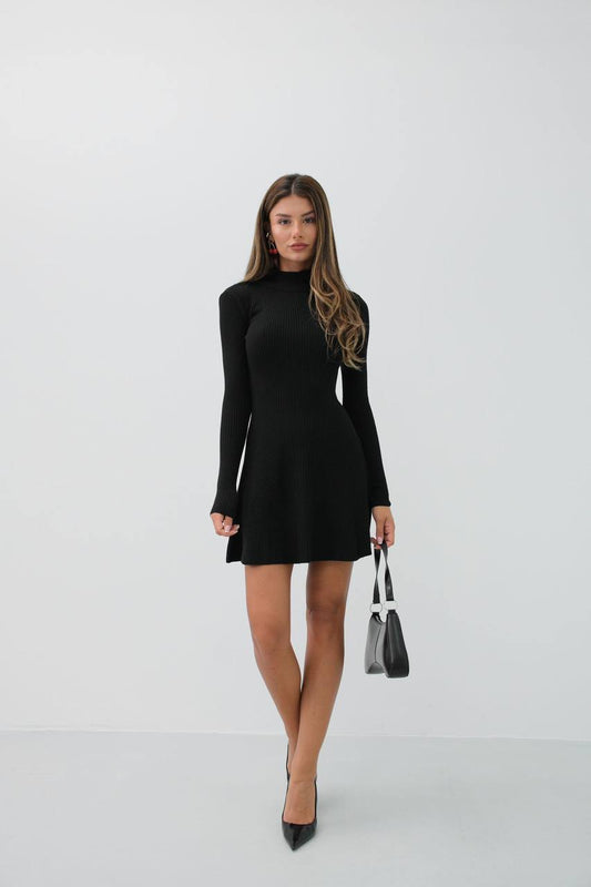 Long Sleeve Evaze Dress