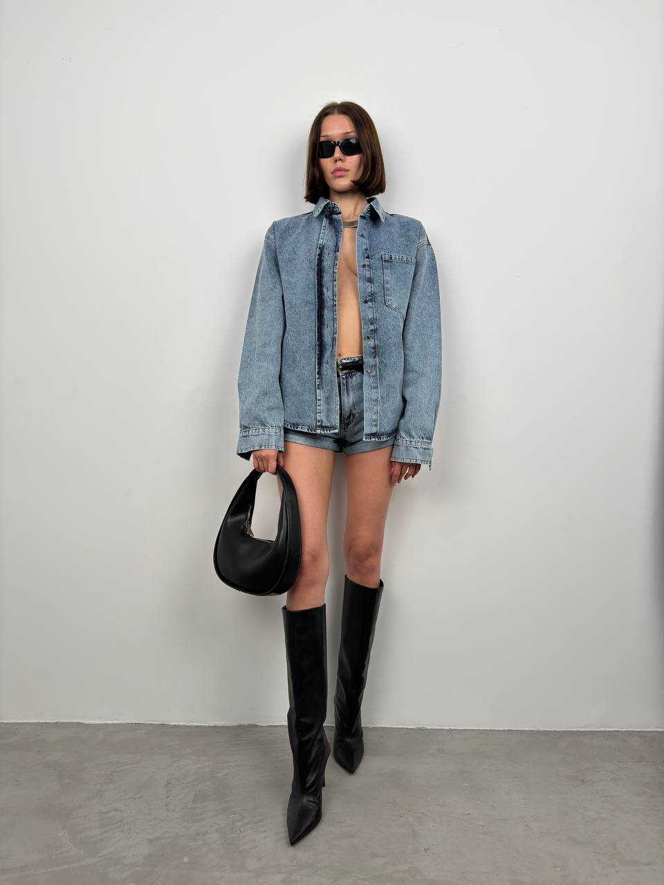 Oversize Denim Shirt Jeans