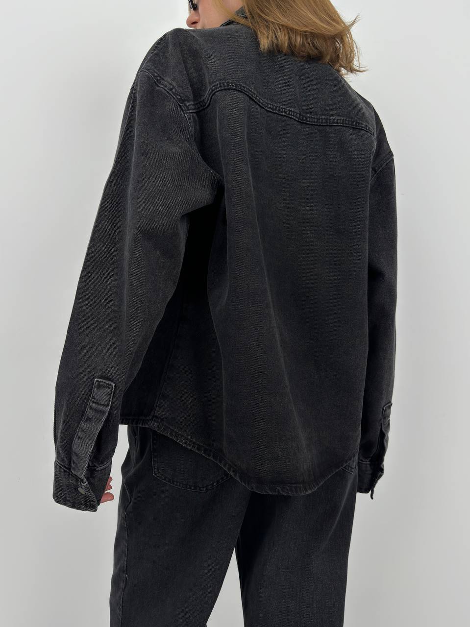 Oversize Denim Shirt Schwarz