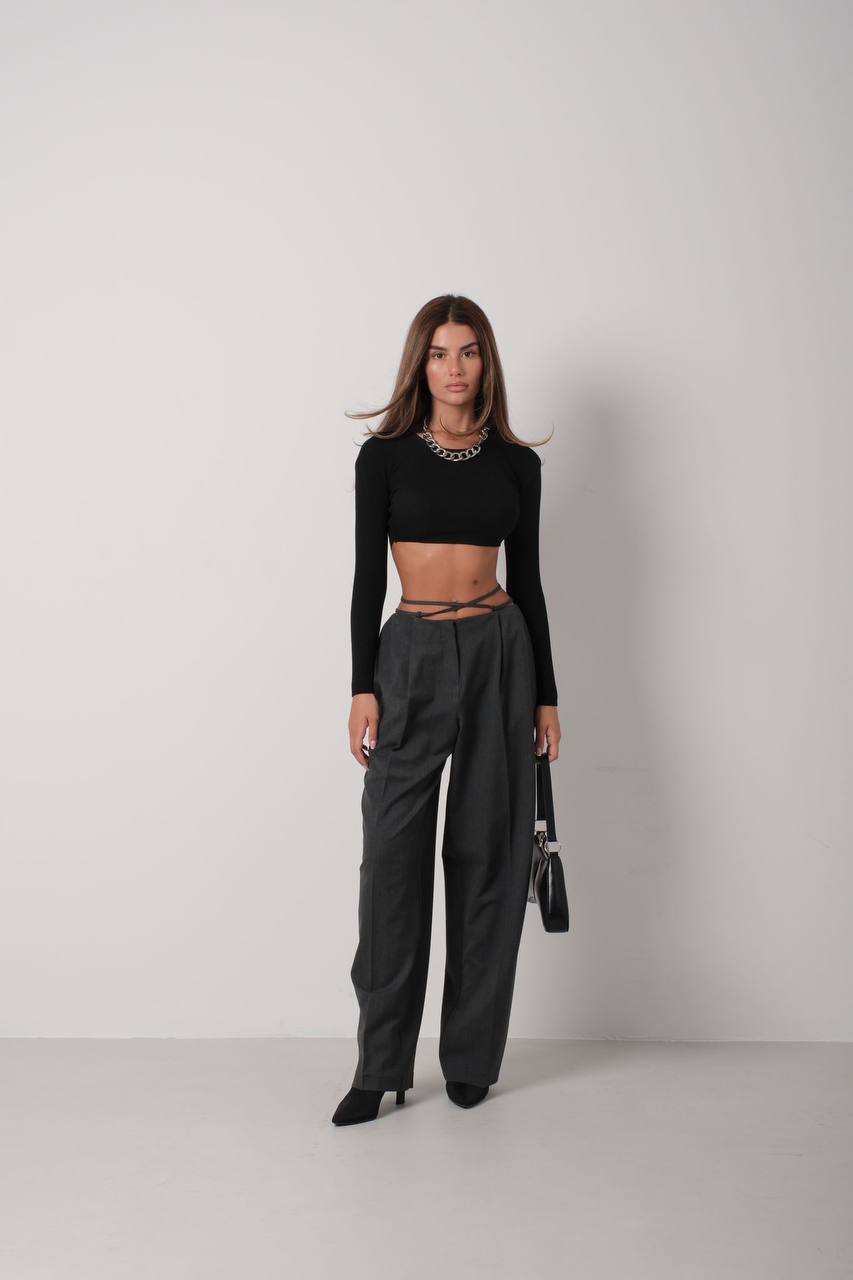 Basic Crop Knitwear Schwarz